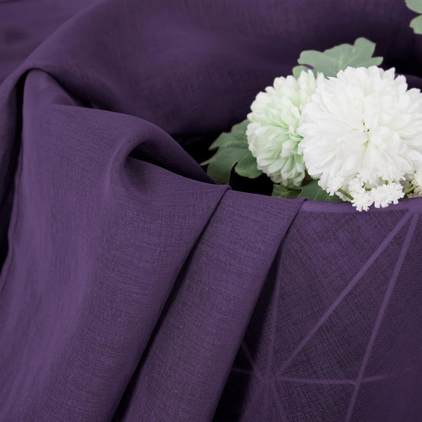 Tollpiz Sheer Curtain Linen Textured Living Room Curtains Sheer Light Filtering Rod Pocket Voile