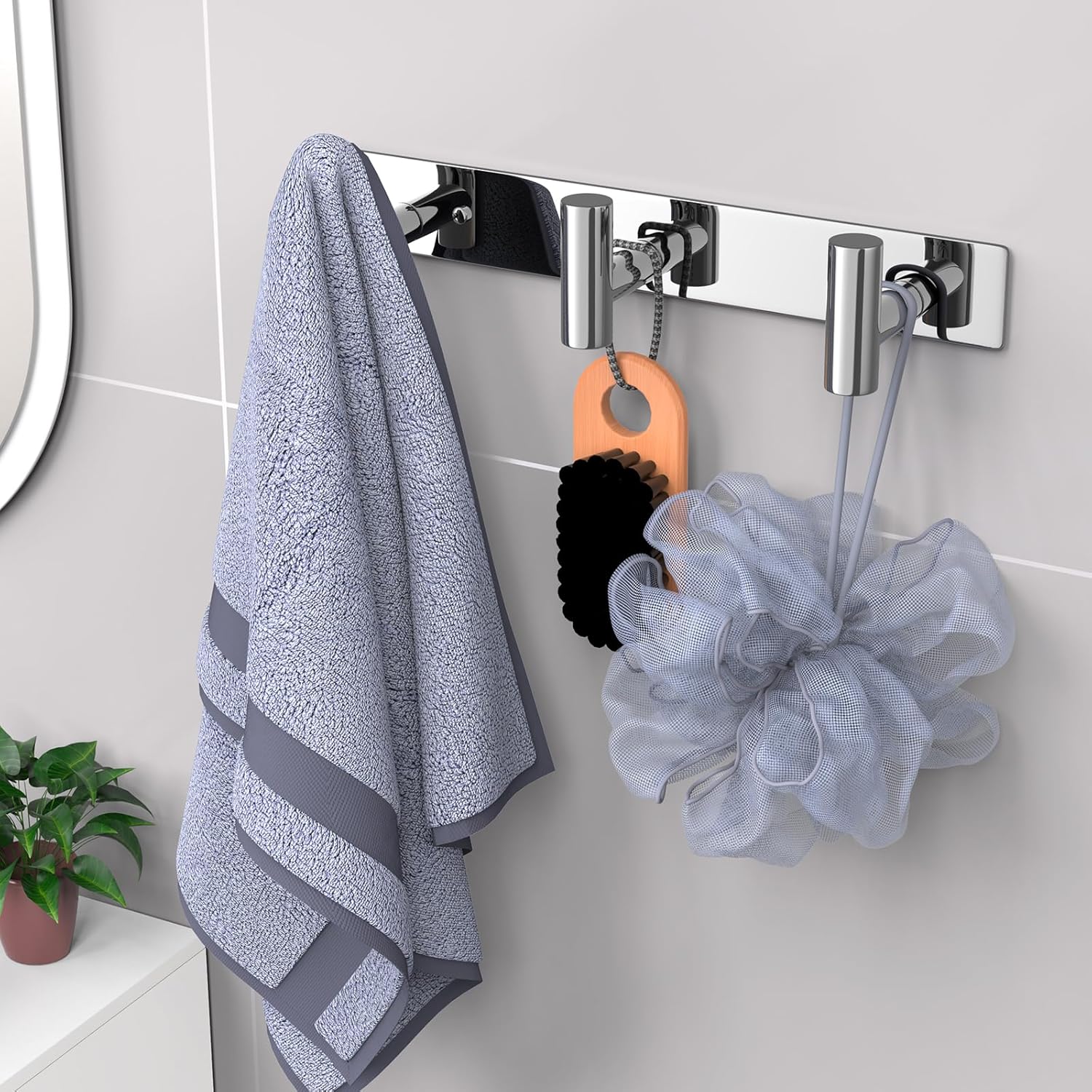VAEHOLD Hat and Coat Wall Mount Rack - Hooks for Robes, Bags, Keys, and Towels - Bathroom Towel
