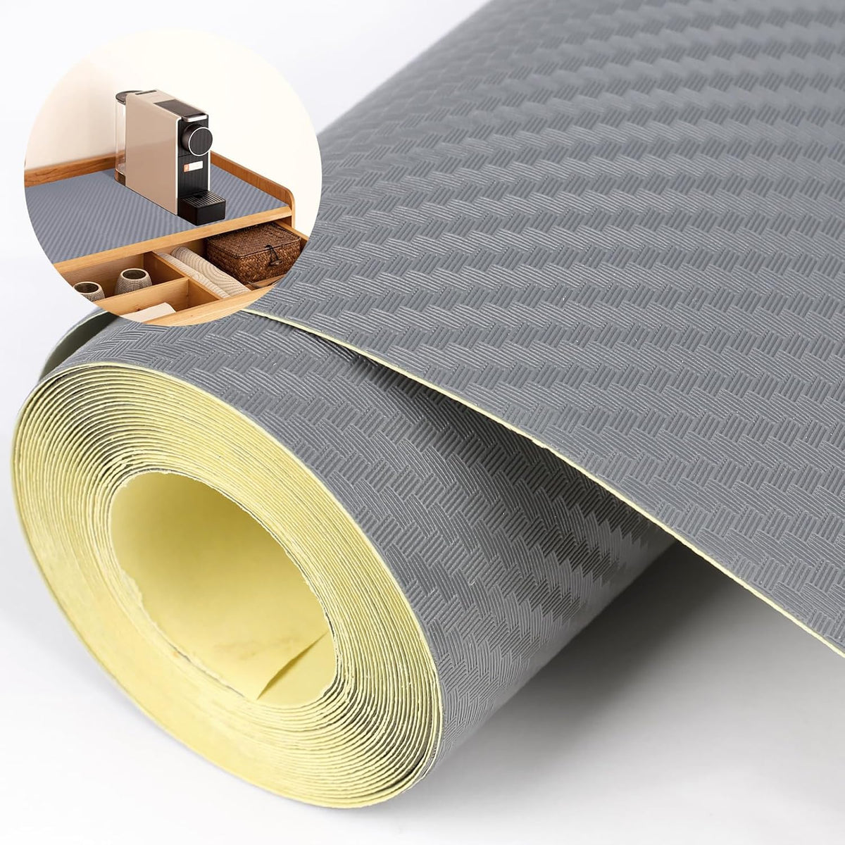 Self-Adhesive Shelf Liner Kitchen Liner, Waterproof Backed Paper Easy Peel and Stick Contact Liner