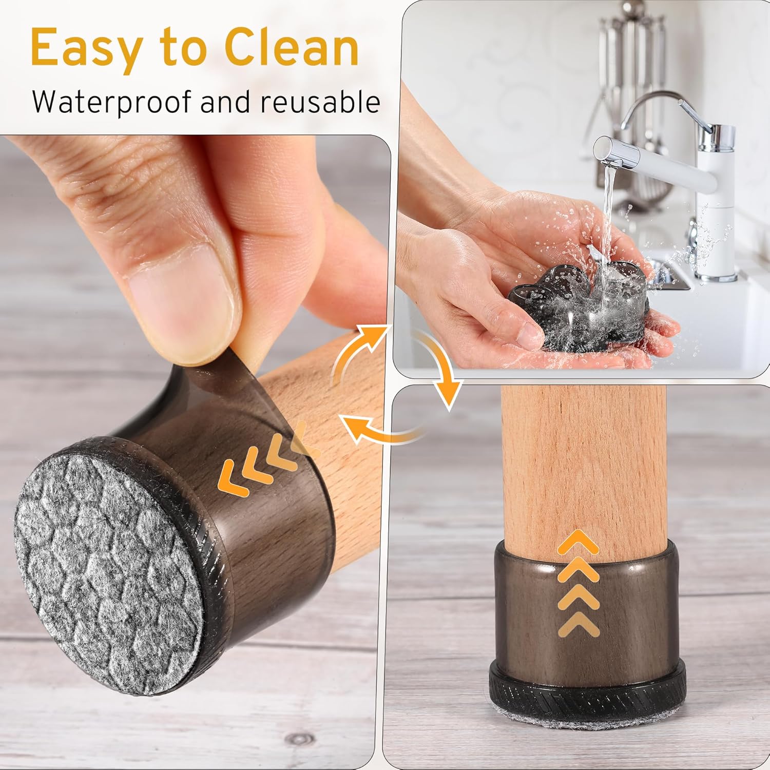 24PCS Extra Small Chair Leg Floor Protectors, Furniture Sliders, Chair Leg Protectors for Hardwood