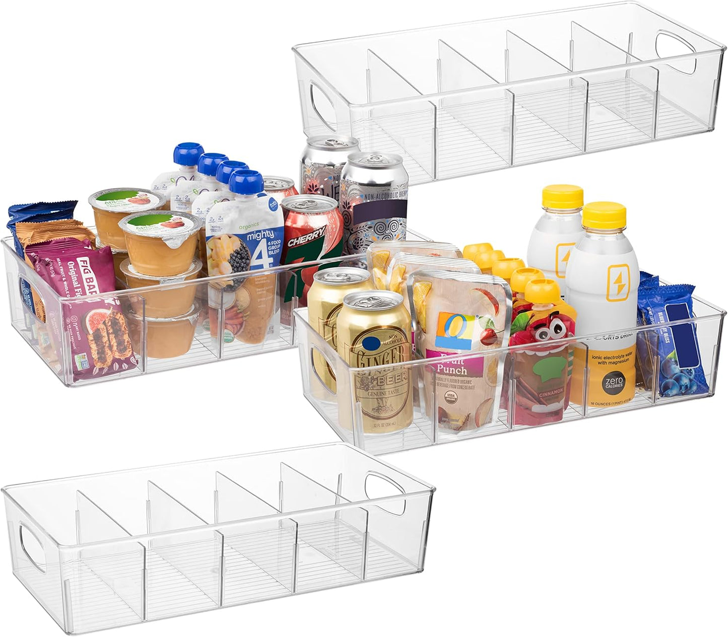ClearSpace Plastic Pantry Organization and Storage Bins with Removable Dividers – Perfect Kitchen