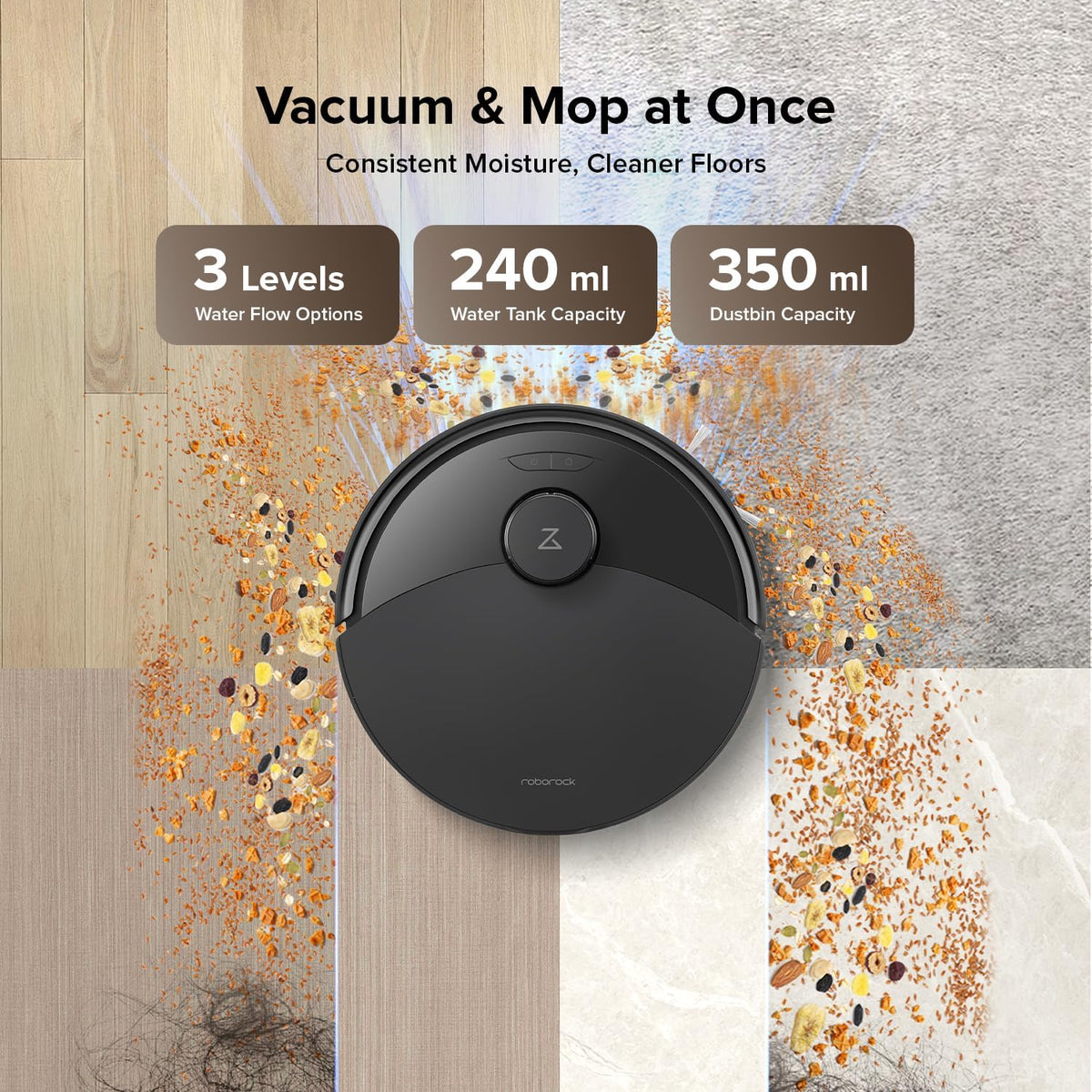 roborock Q10 X5+ Robot Vacuum and Mop, Self-Emptying, Hands-Free Cleaning for up to 7 Weeks