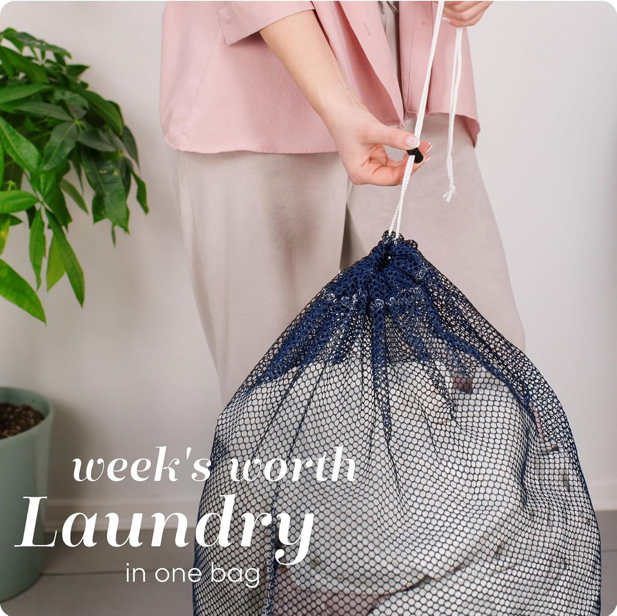 Handy Laundry Mesh XL Laundry Bag - Durable, Machine Washable with Secure Drawstring Closure