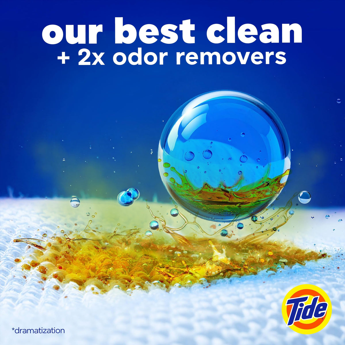 Tide Odor Defense + Oxi Laundry Detergent Pacs, Original Scent, 45 Count, Advanced Odor + Stain