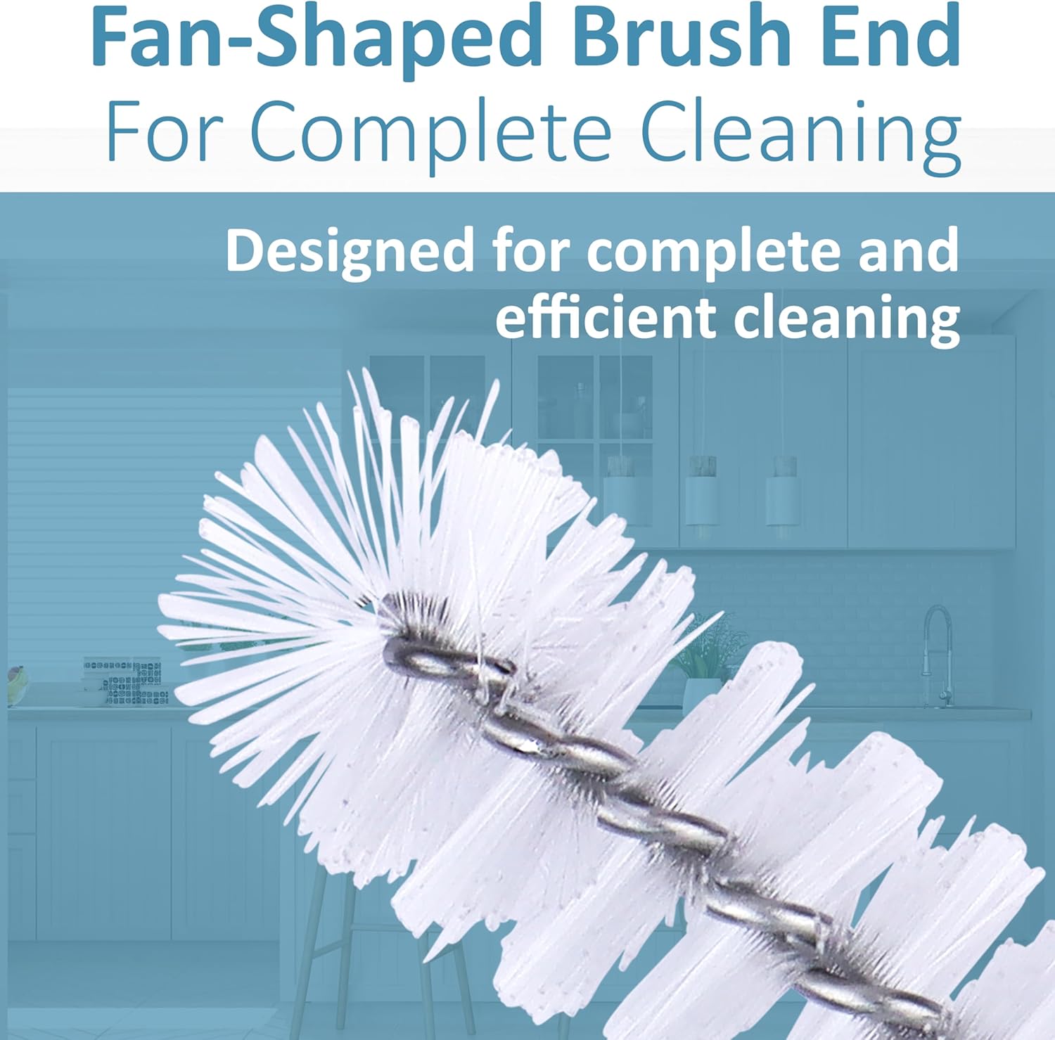 Strong 'n Flex Nylon Straw Cleaner Brushes – Fan-Shaped End for Tight Spaces, Ideal for Reusable