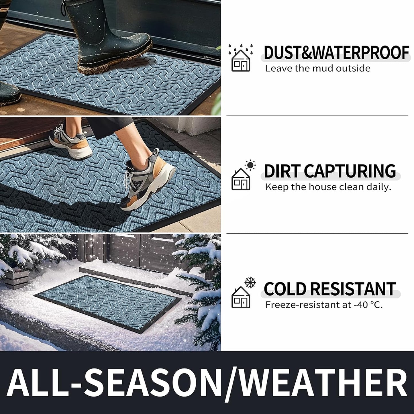 Yimobra Large Door Mat Outside Entrance 36x24, Waterproof Heavy Duty Outdoor Mats for Front Door