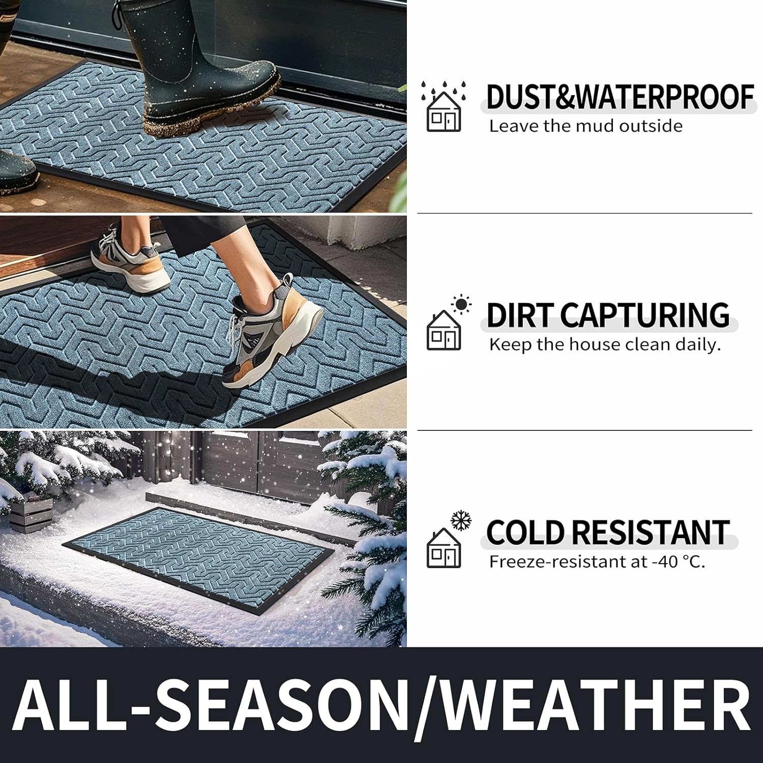 Yimobra Large Door Mat Outside Entrance 47x32, Waterproof Heavy Duty Outdoor Mats for Front Door