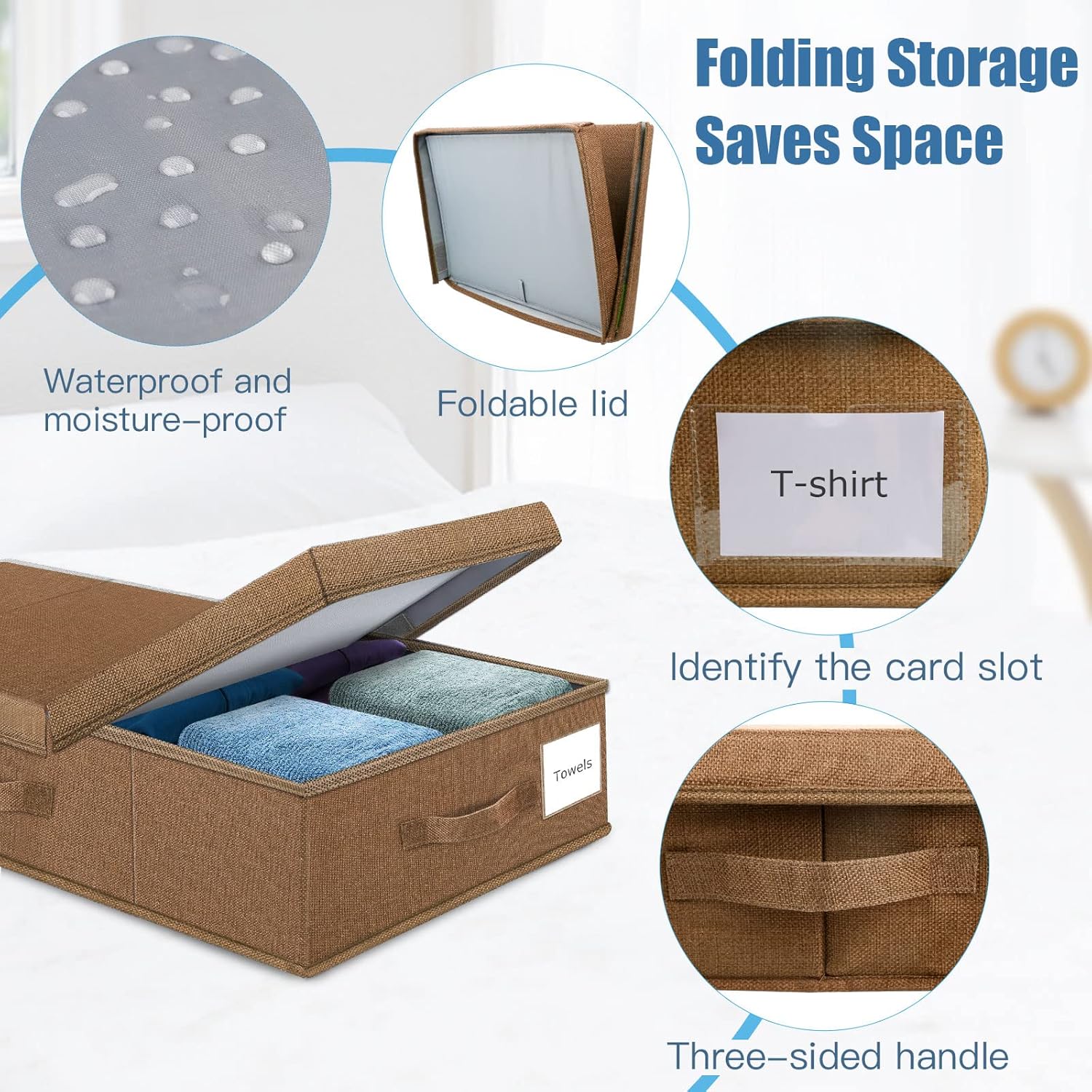 Underbed Storage Containers Bin with Lids (2pcs) Large Under Bed Storage Organizer Box with Handle