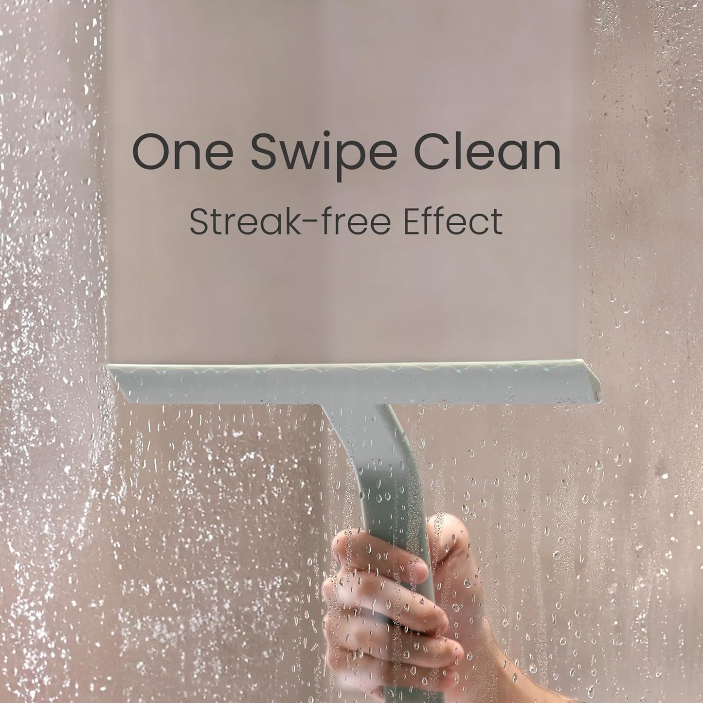dancemoon JustHang Shower Squeegee for Glass Doors, All-one-Piece Silicone with Built-in Hook