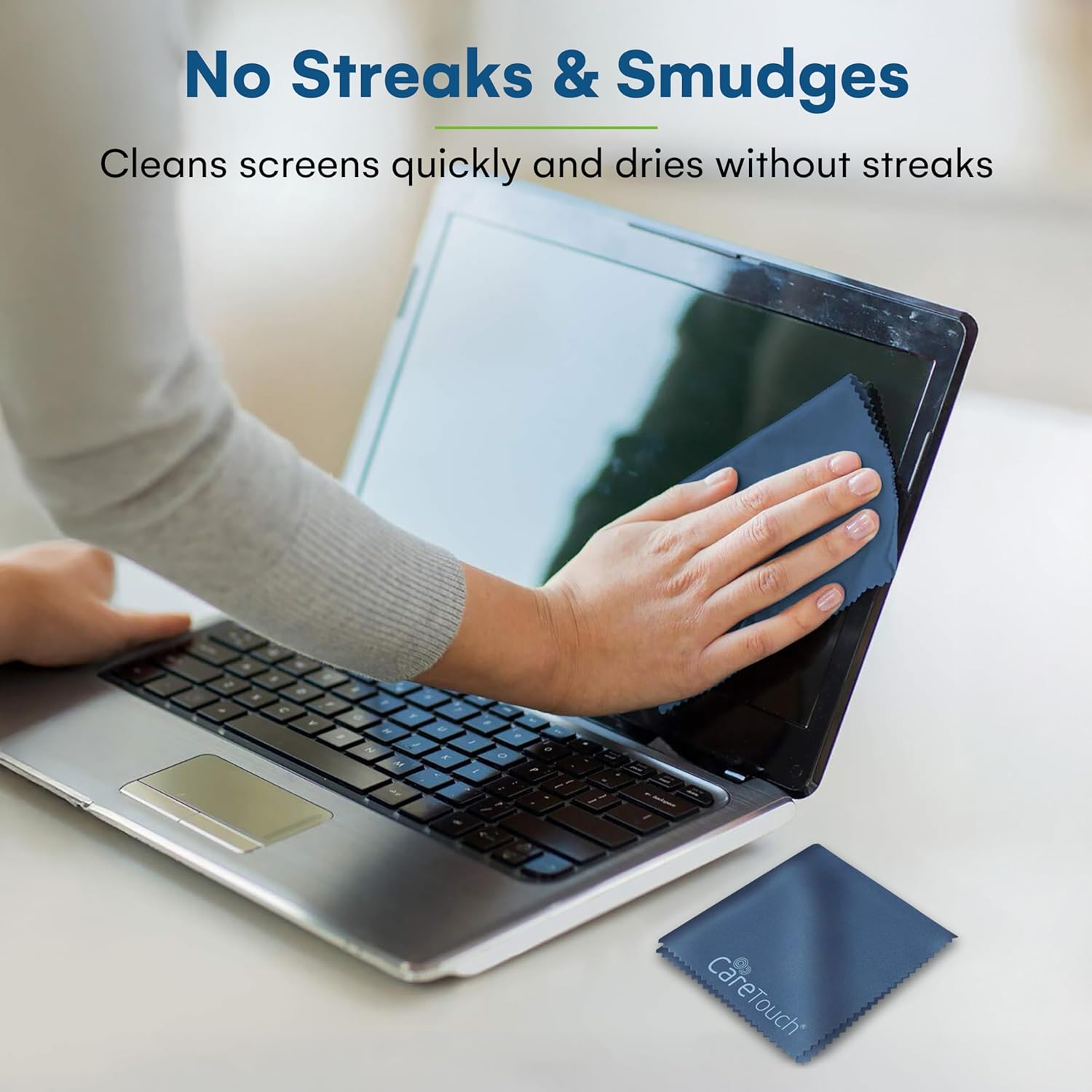 Care Touch Microfiber Cleaning Cloths, 6 Pack - Cleans Glasses, Lenses, Phones, Screens, Other