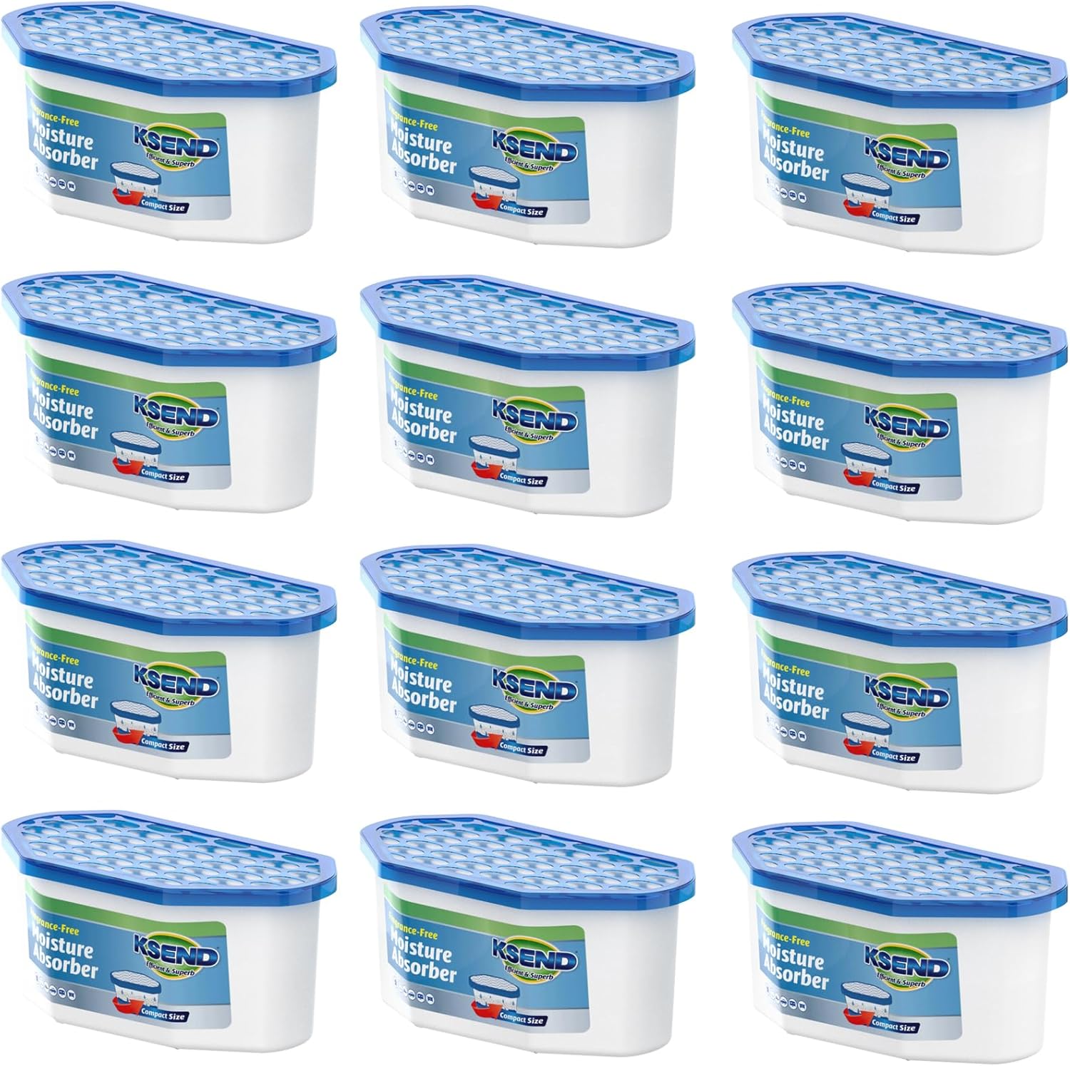 Moisture Absorbers, 12 Pack, Compact Dehumidifier for Closet, Efficient Humidity Absorber Boxes