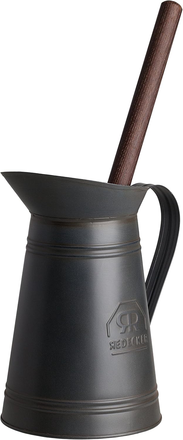REDECKER Nylon Toilet Brush with Dark Coated Metal Holder, Oiled Thermowood Handle, Replaceable