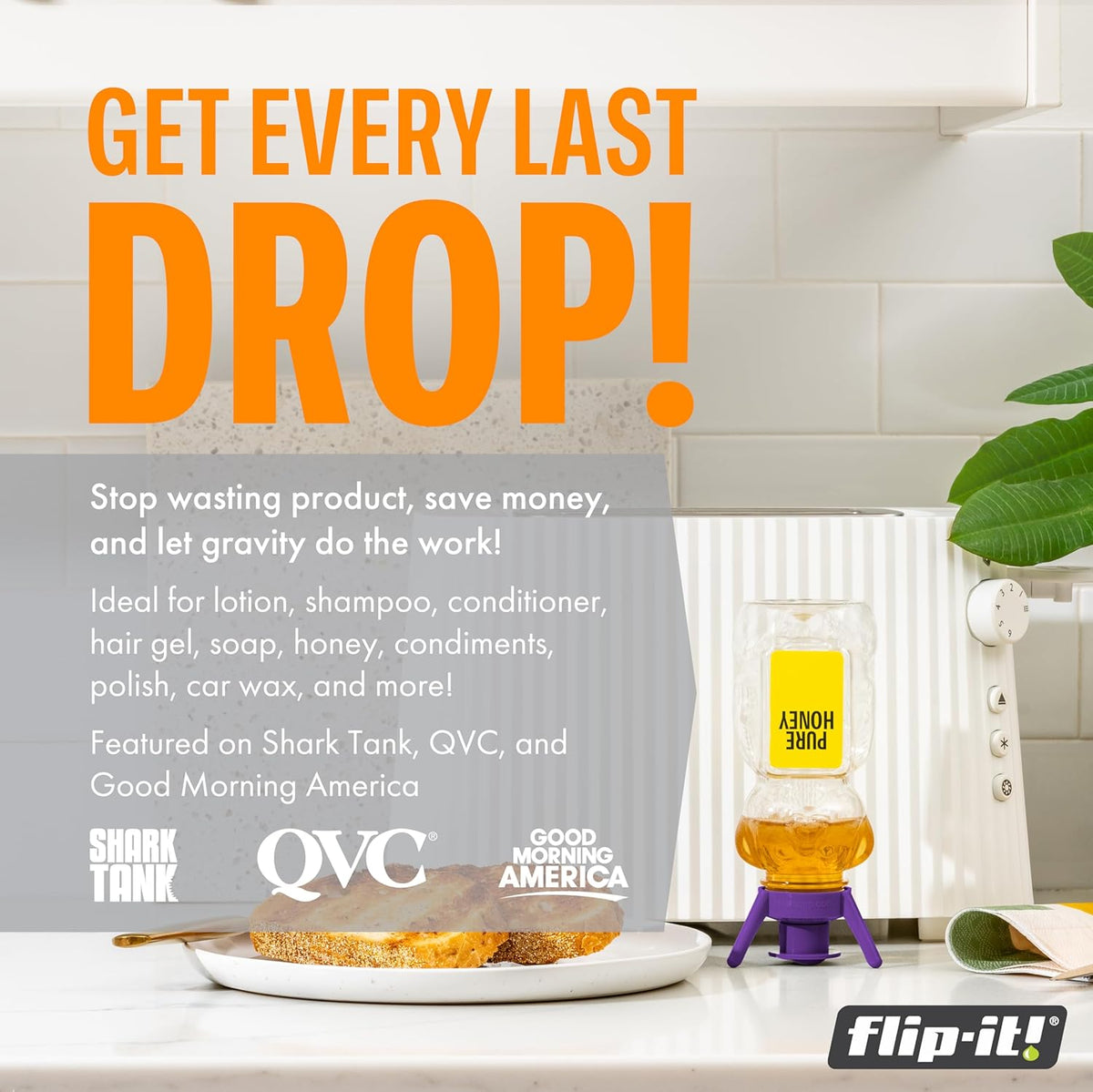 Flip-It! Bottle Emptying Kit – 6 Bottle Pack - No more wasted product - Fits most plastic bottles