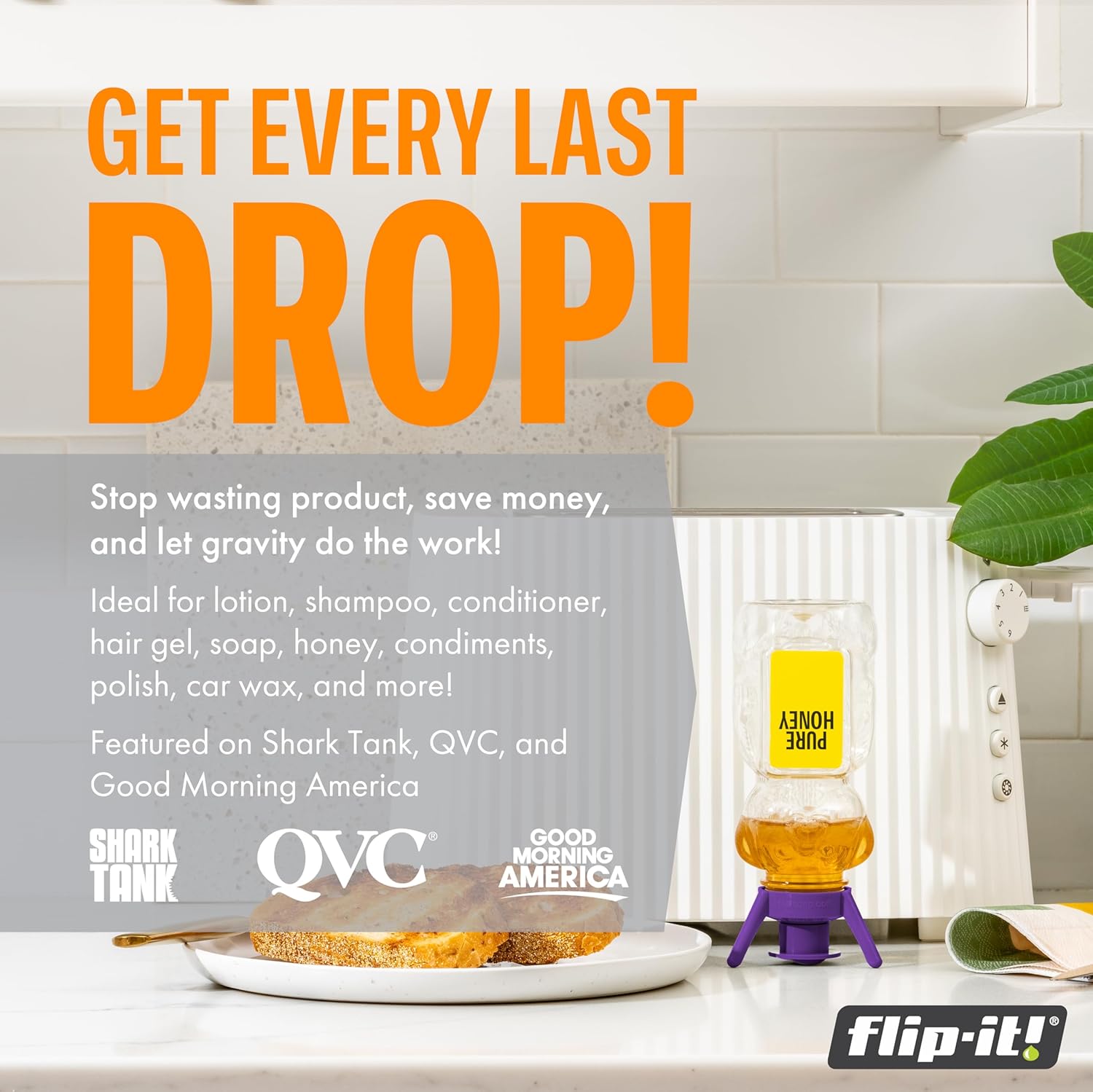 Flip-It! Bottle Emptying Kit – 6 Bottle Pack - No more wasted product - Fits most plastic bottles