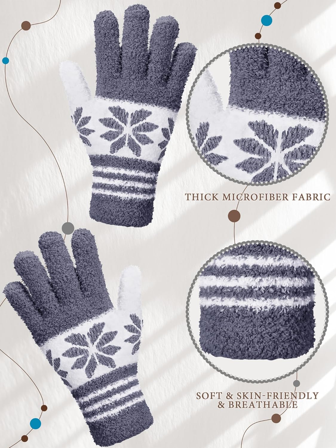Patelai 3 Pairs Microfiber Plant Dusting Gloves Leaf Cleaning Gloves for Indoor Plants, Blinds