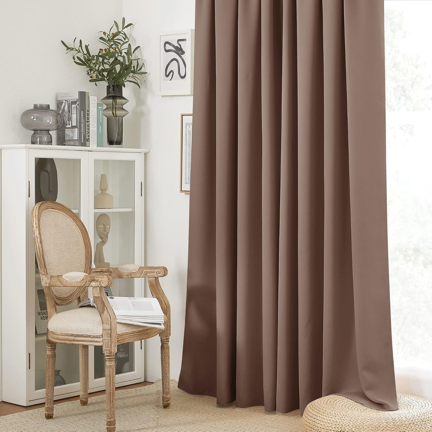 RYB HOME Curtains for Bedroom 72 inches Long, Blackout Thermal Insulating Window Treatment Drapes
