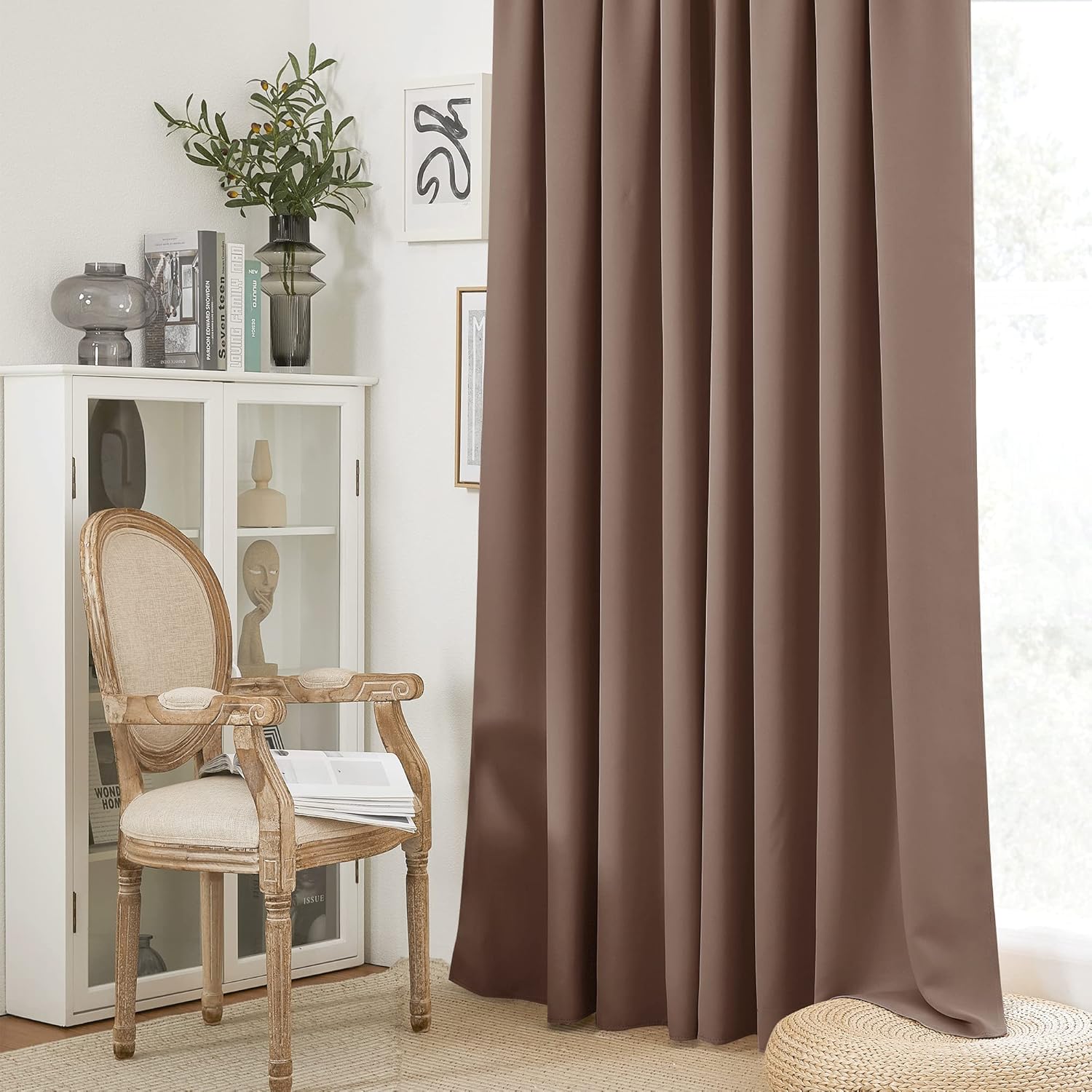 RYB HOME Curtains for Bedroom 72 inches Long, Blackout Thermal Insulating Window Treatment Drapes