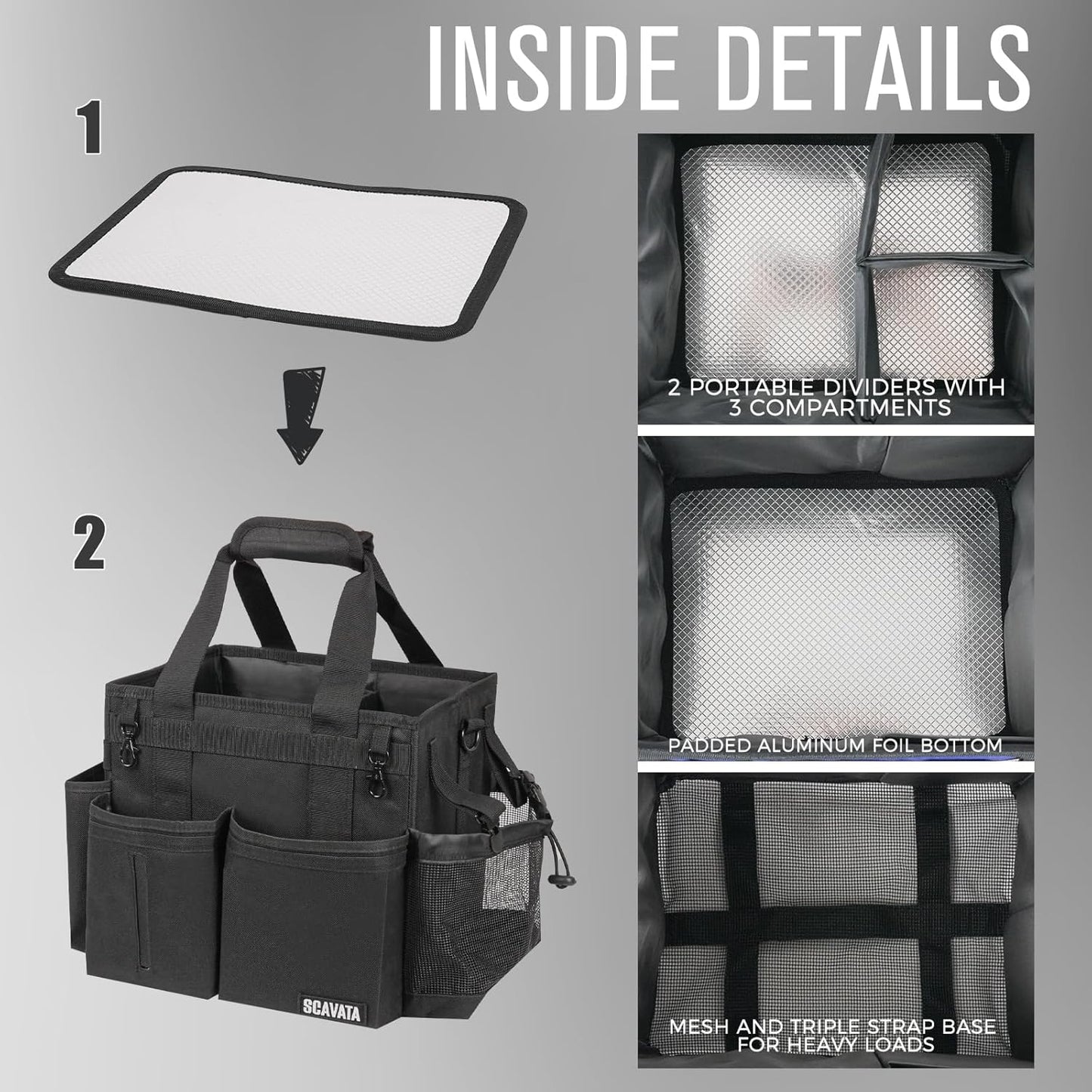 Compact Wearable Cleaning Caddy, Small Supplies Organizer with Handle & Shoulder Straps for