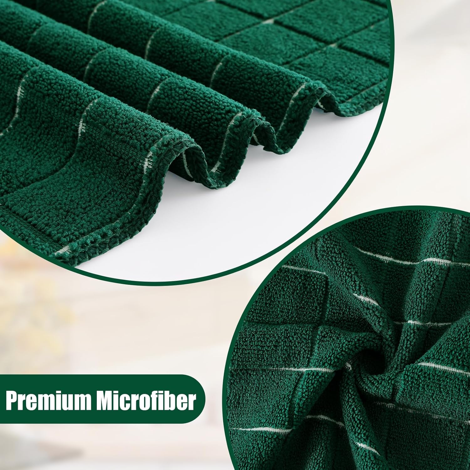 Homaxy Microfiber Kitchen Towels and Dishcloths Set, 12 Pack Soft and Absorbent Dish Hand Towels