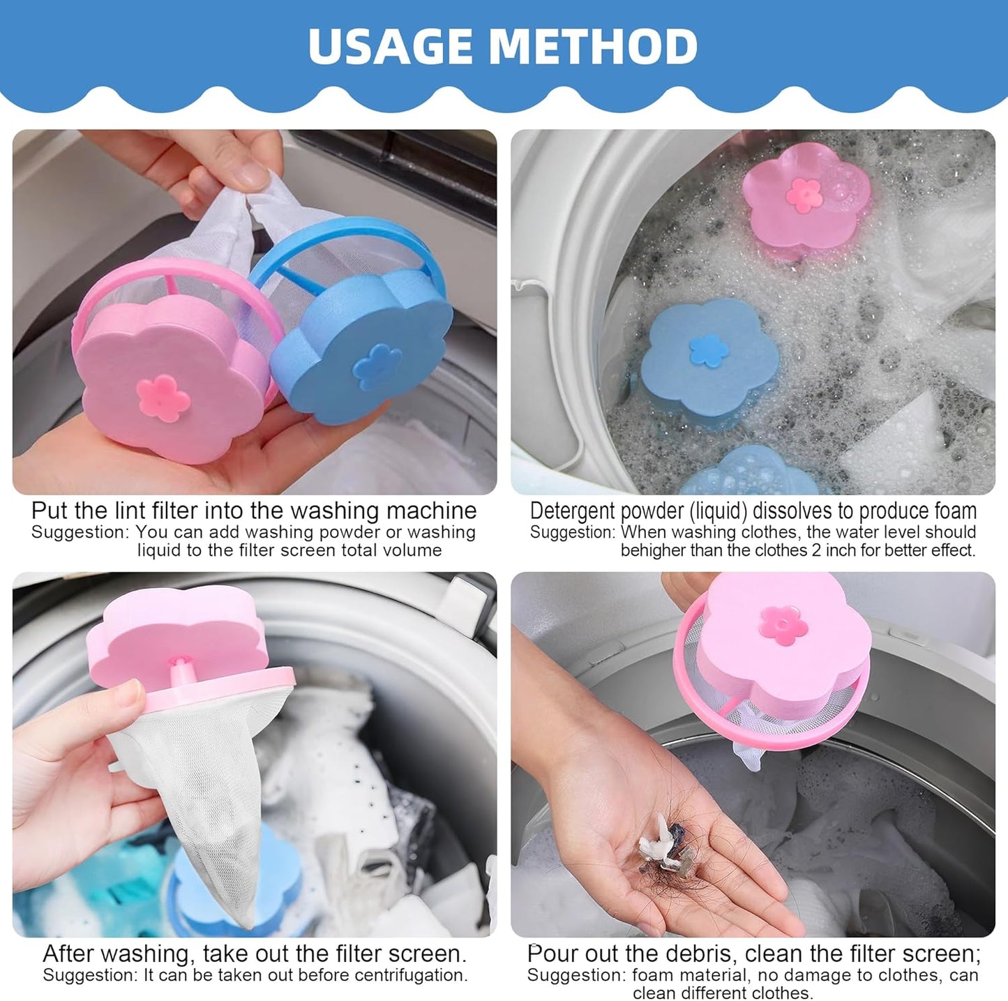 Pet Hair Remover for Laundry,Lint Catcher for Laundry,Washing Machine Floating Lint Mesh