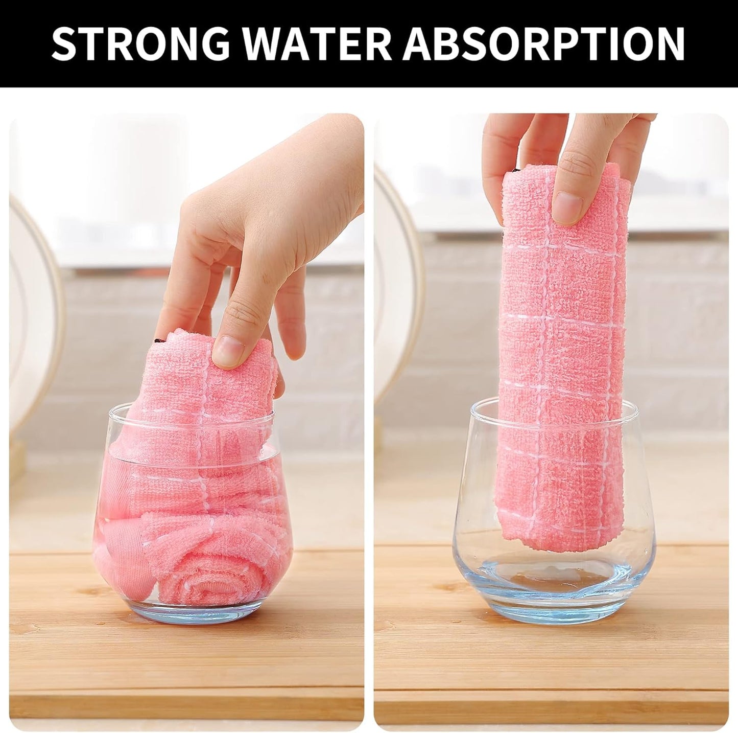 Homaxy 100% Cotton Terry Kitchen Dish Cloths, Ultra Soft and Absorbent Dish Towels for Kitchen