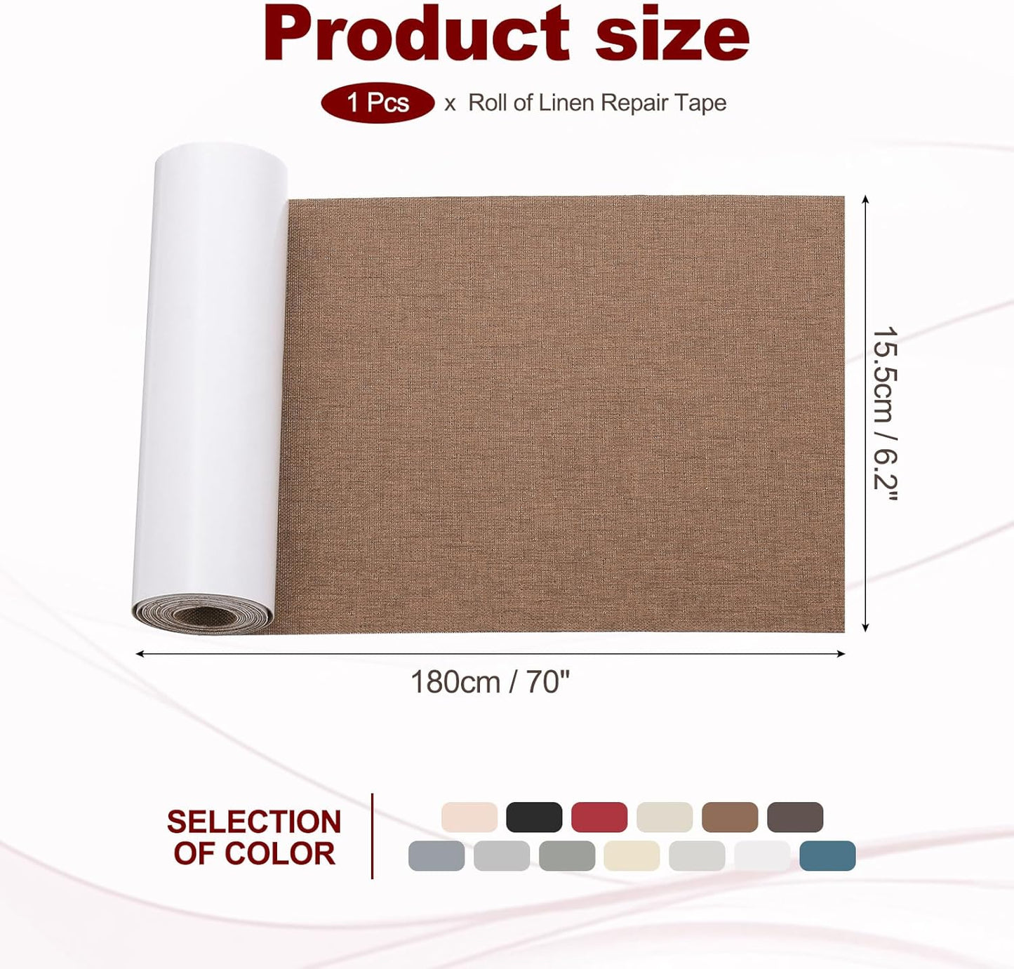 PATIKIL 70x6.2 Inch Linen Repair Tape, Repair Fabric Patch Self Adhesive Couch Patch Line Repair