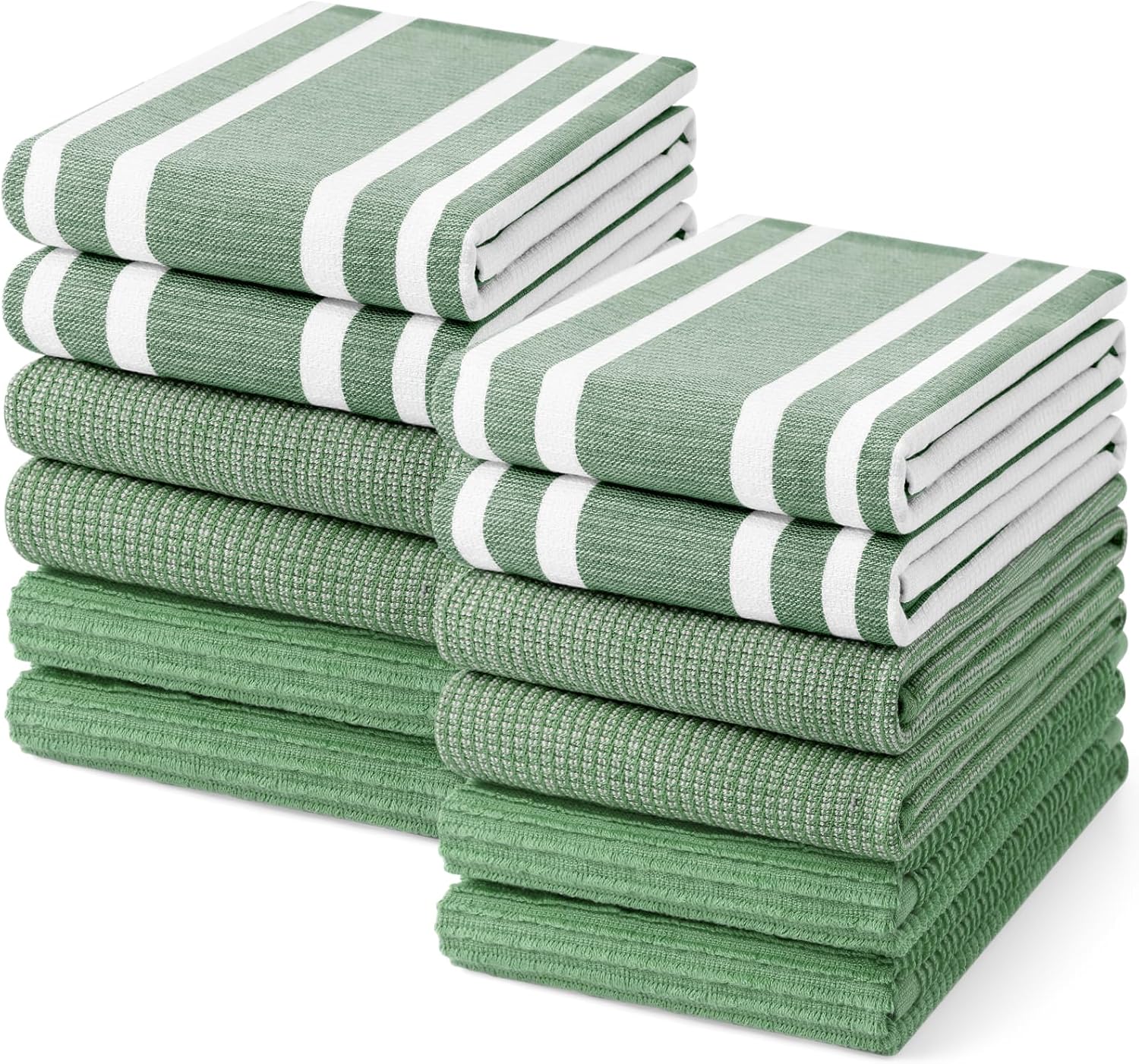 Homaxy Premium Kitchen Towels(18”x 28”, 12 Pack), Large Cotton 380 GSM Kitchen Hand Towels, Soft