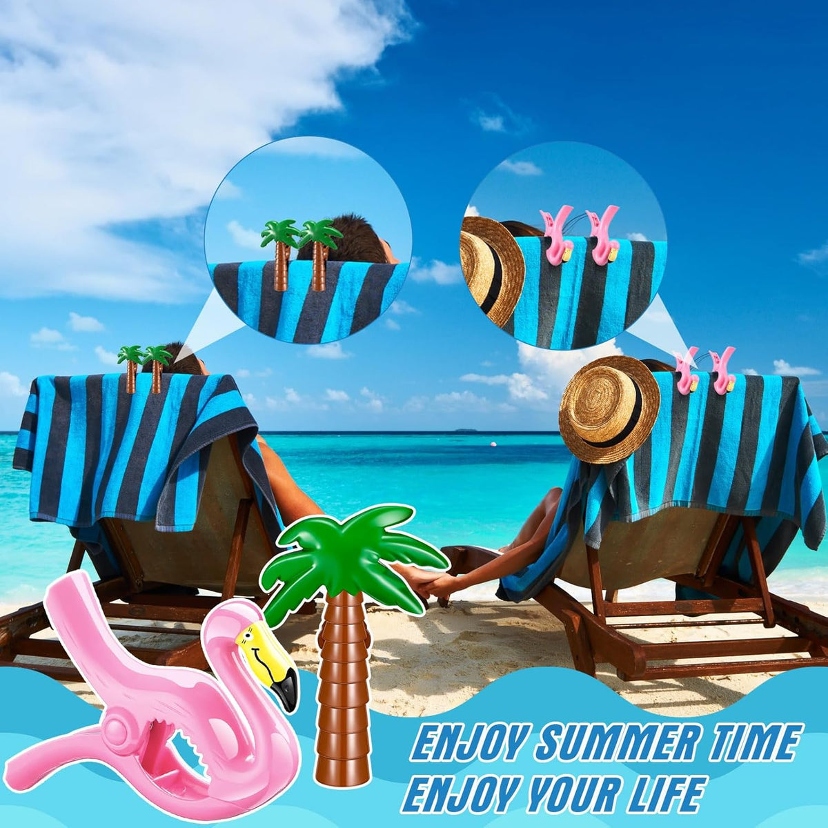 4 Pieces Beach Towel Clip Jumbo Size Chair Clips Towel Holder Clothes Pegs Christmas Stocking Clamp