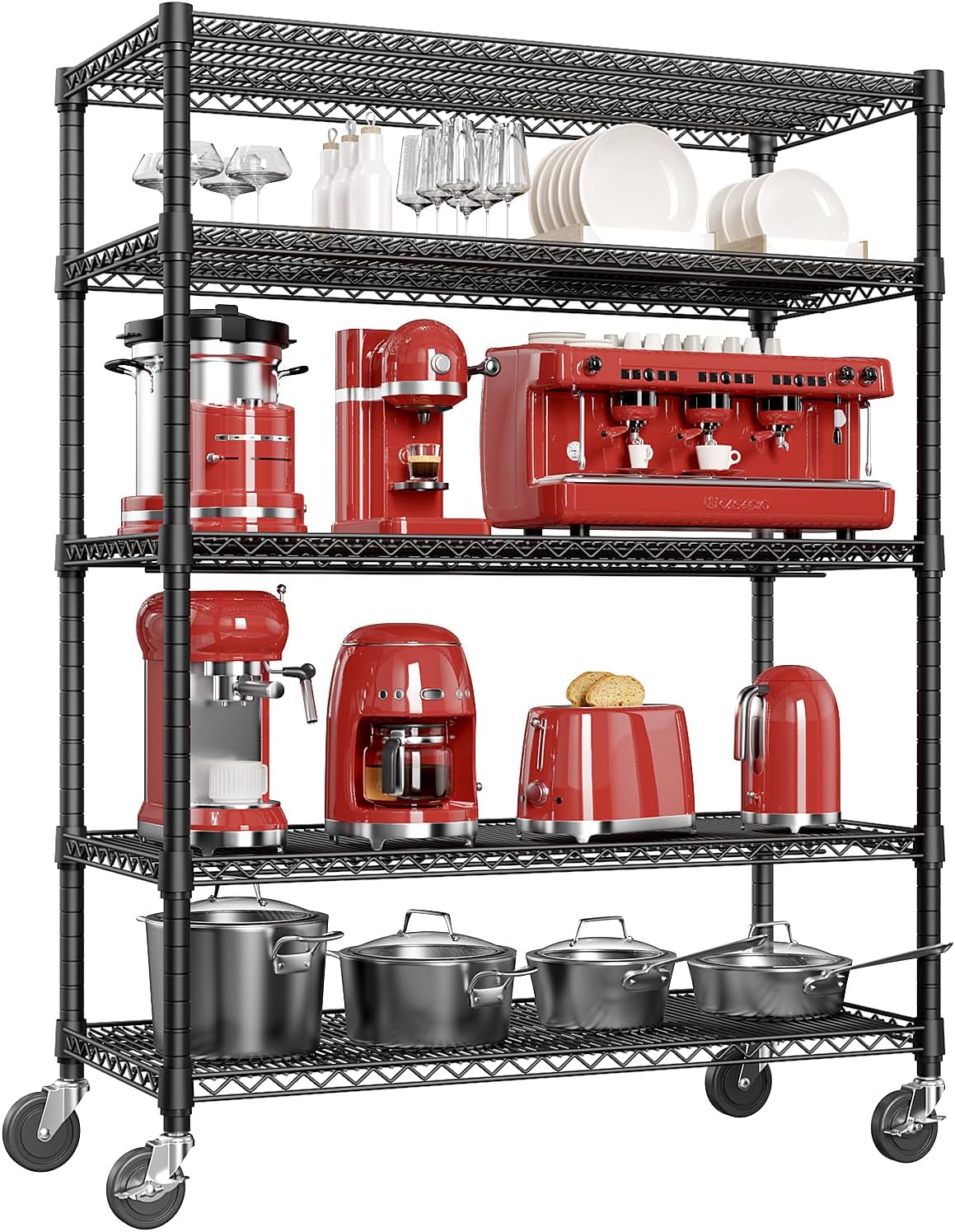 IZEUK Garage Shelving Wide Storage Shelves 5 Tier Metal Shelves 4000 LBS Heavy Duty Adjustable