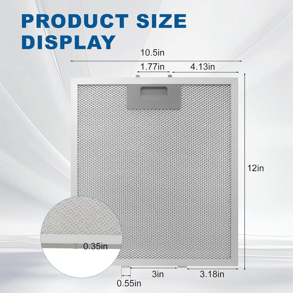 2-Pack W10169961A Range Hood Filter 10.5" X 12" With 5-Layer Aluminum Mesh Fit for Whirlpool