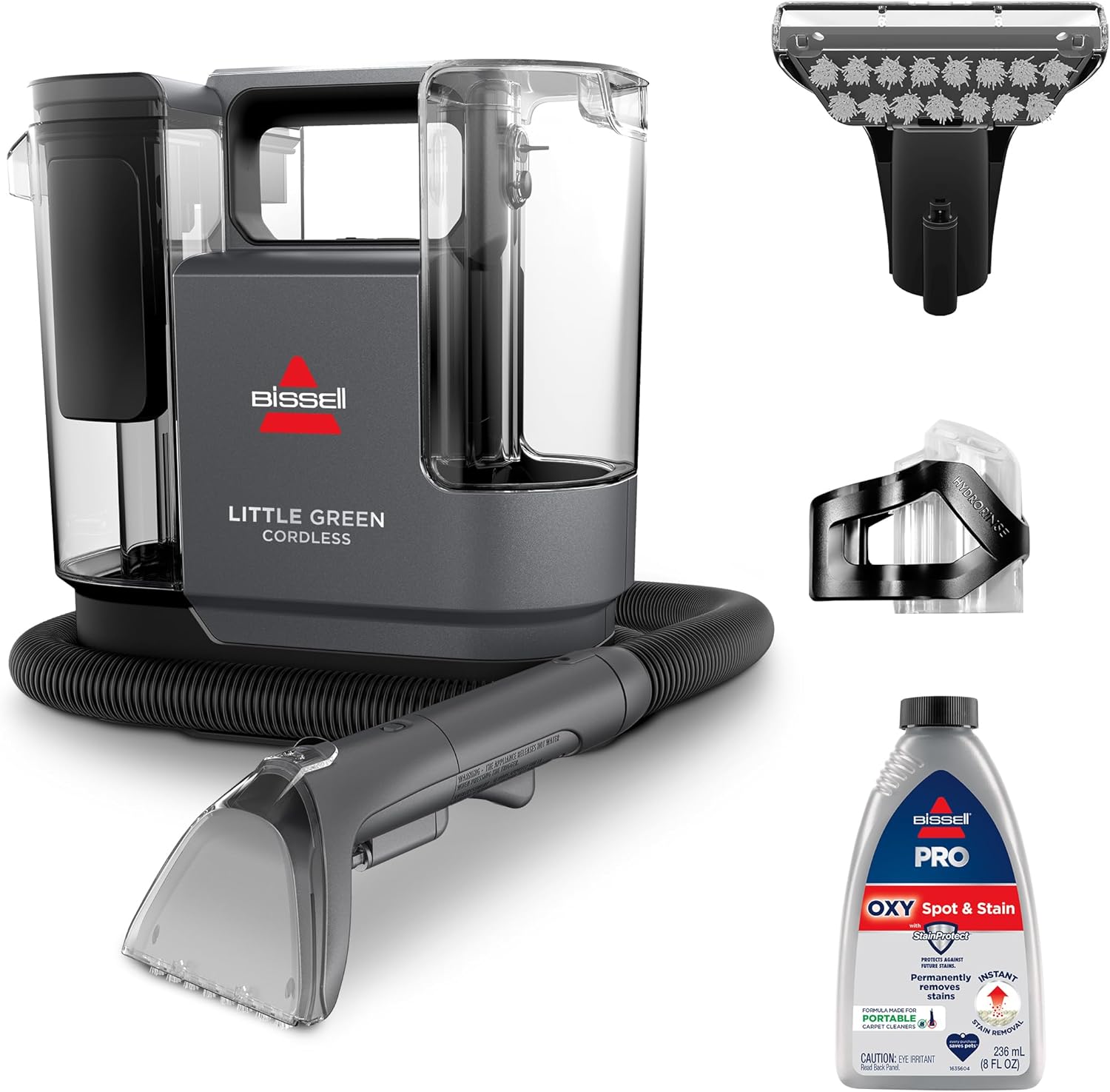 BISSELL Little Green Cordless Portable Deep Cleaner with 25V Lithium-Ion Battery & Battery-Boost