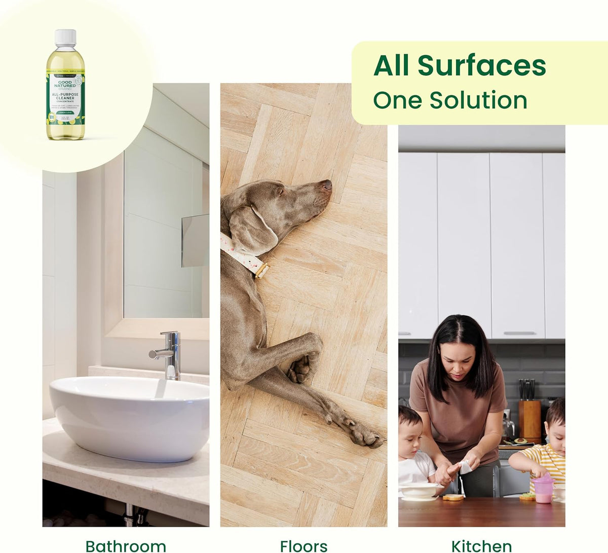 Good Natured Brand All-Purpose Cleaner Concentrate | Multi-Surface Cleaner | Natural Lemon