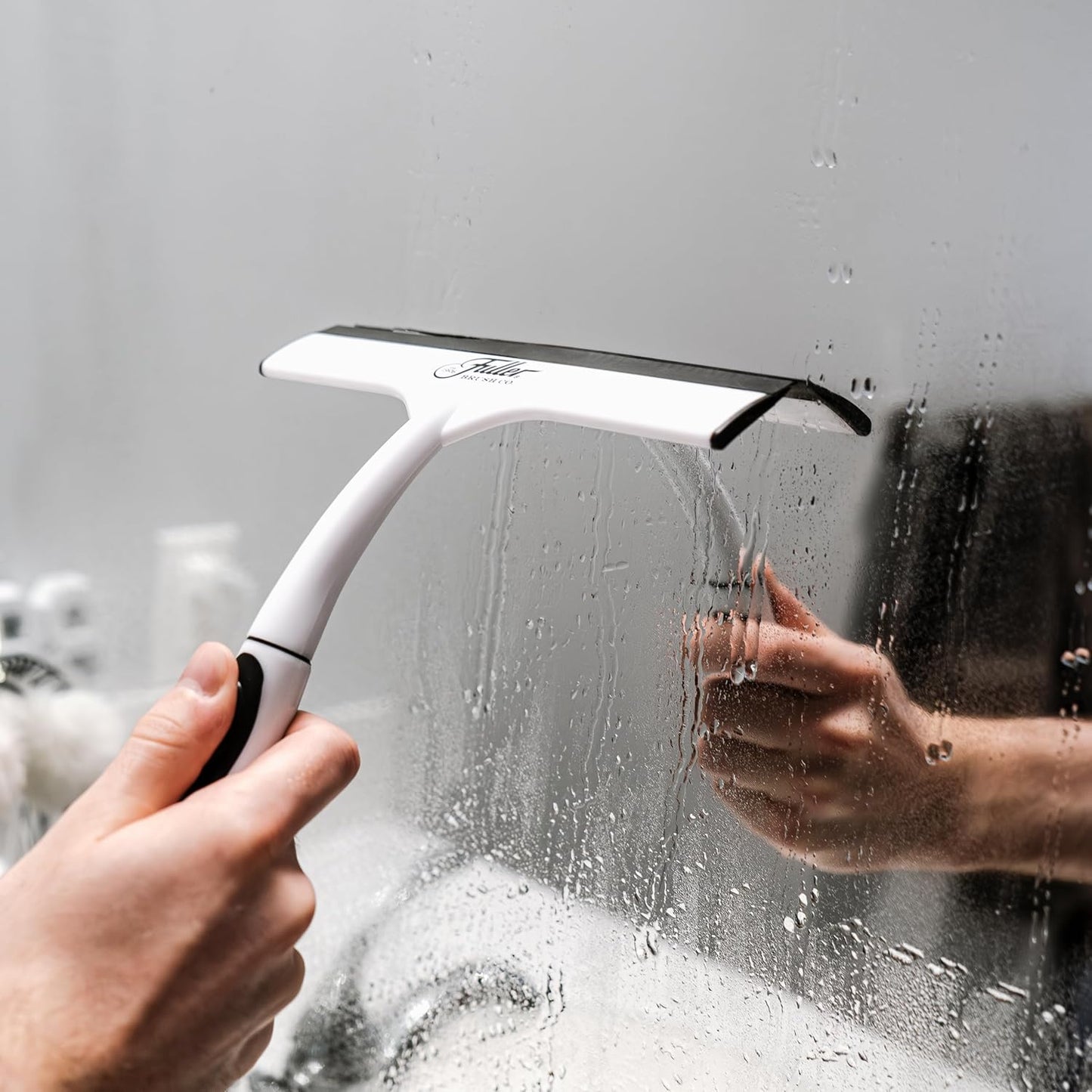 Fuller Brush Easy Grip Handheld Squeegee - for Shower Walls, Doors, Tub Surfaces, Windows, Mirrors