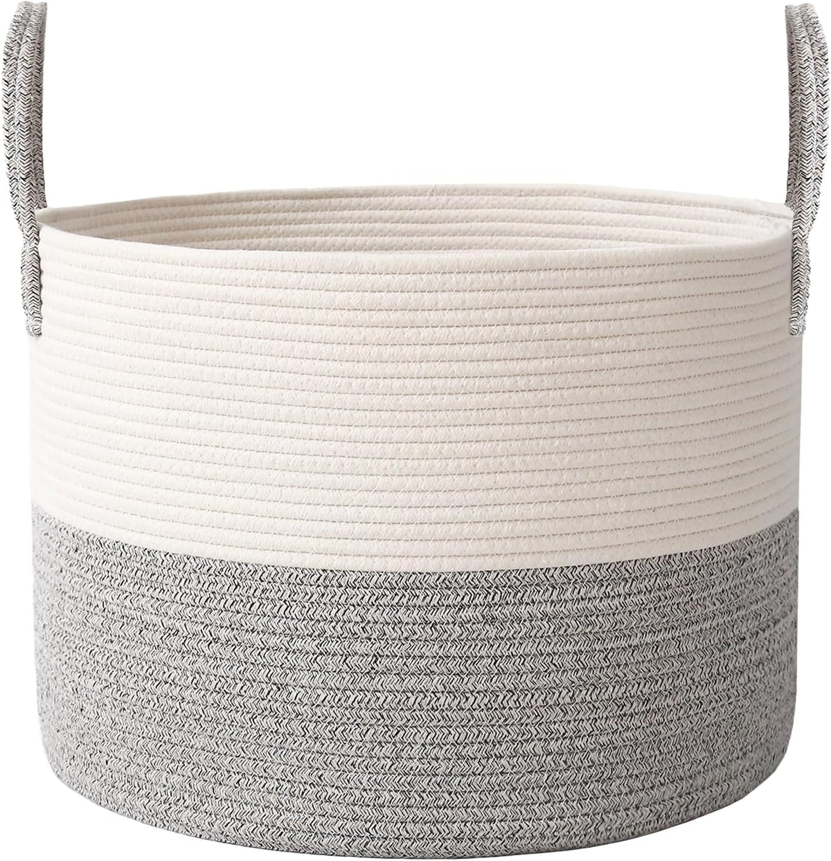 Woven Blanket Basket,115L Large Rope Storage Bin with Handles, Organizer for Blankets Toys Book and