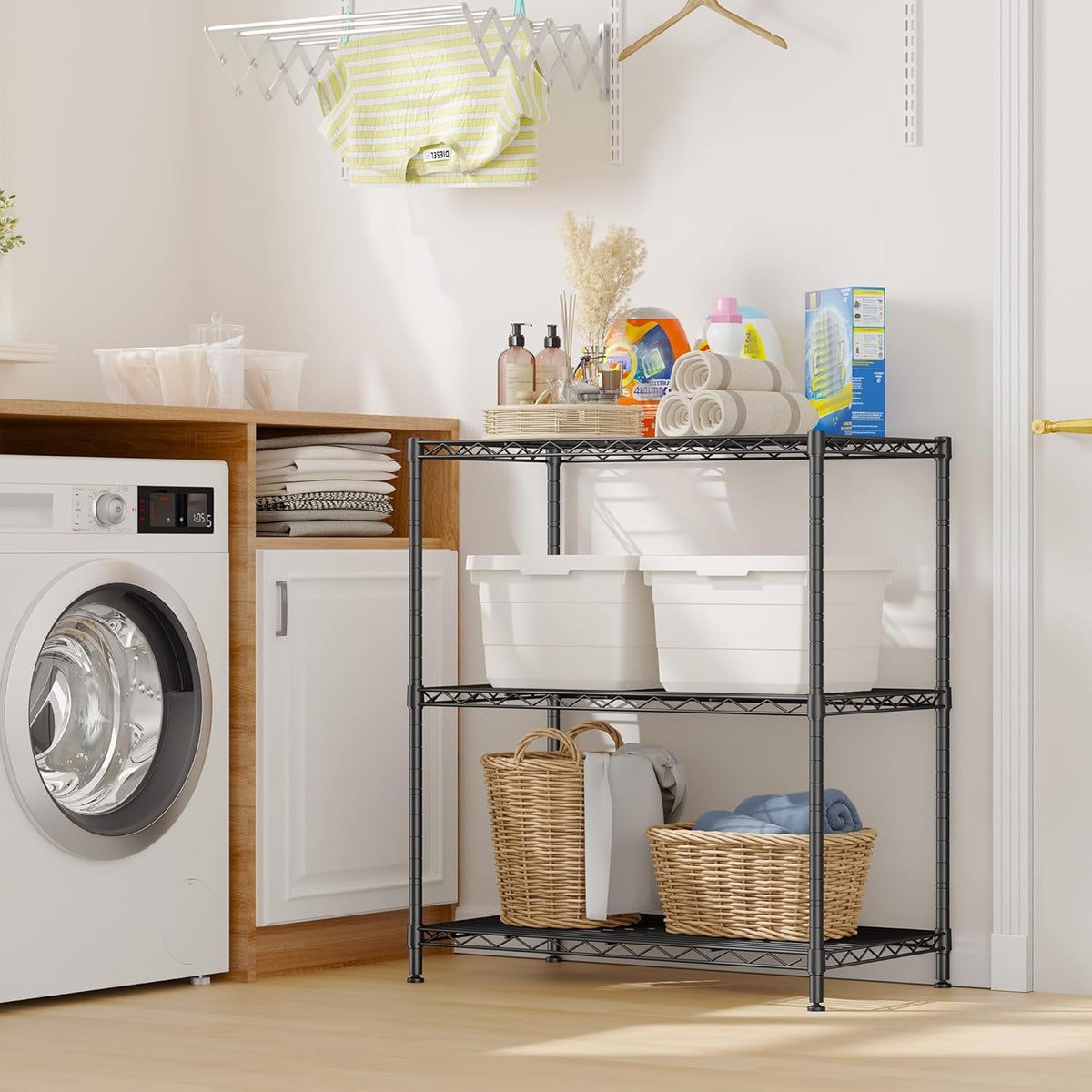 Storage Shelves Adjustable Wire Shelving Metal Wire Rack Shelving Unit Storage Shelf for Kitchen