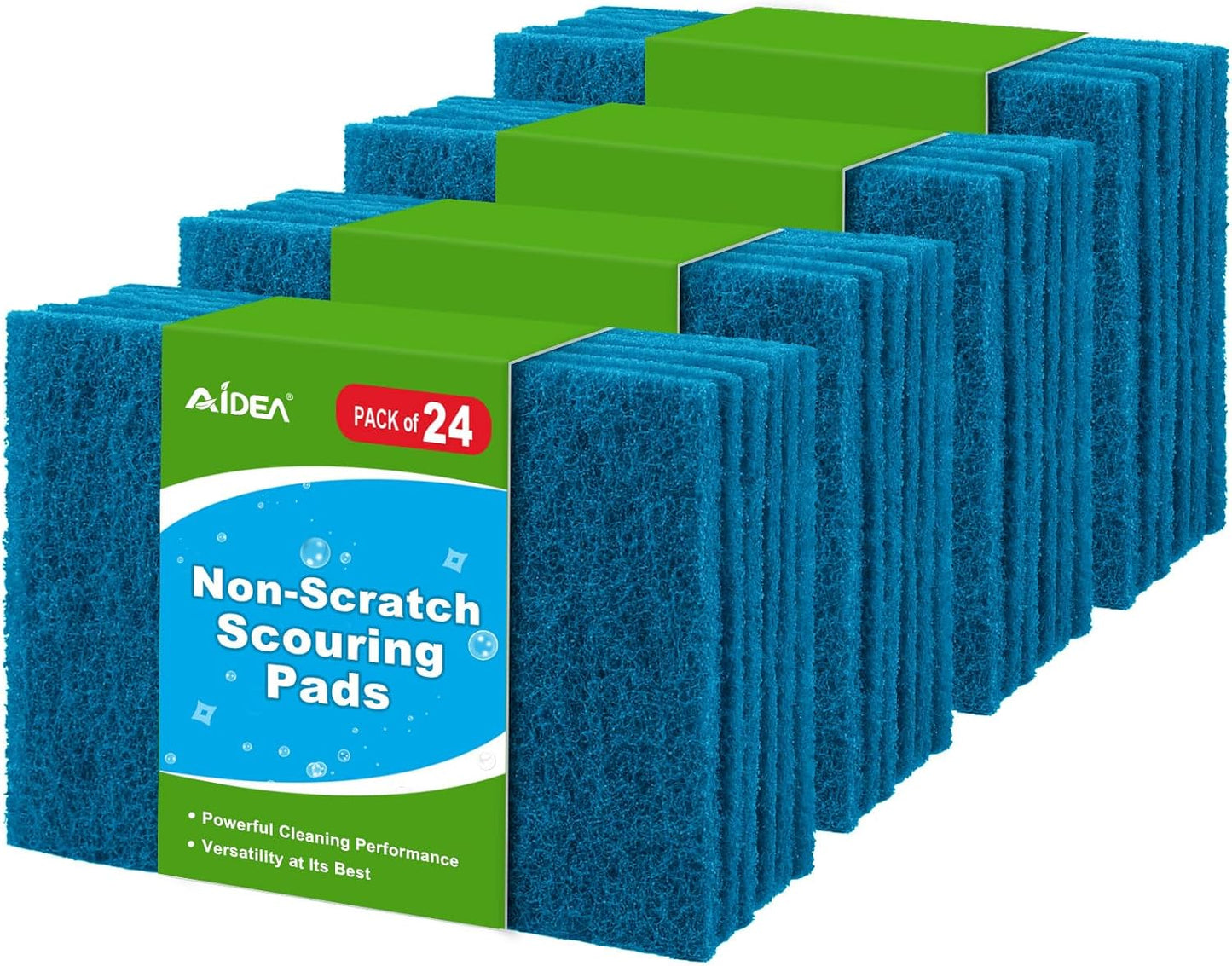 AIDEA Non-Scratch Scouring Pads, Dish Scrubber Pads for Household and Kitchen, Multipurpose Scour