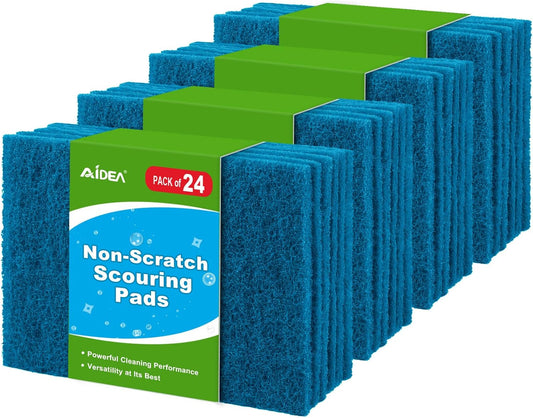 AIDEA Non-Scratch Scouring Pads, Dish Scrubber Pads for Household and Kitchen, Multipurpose Scour