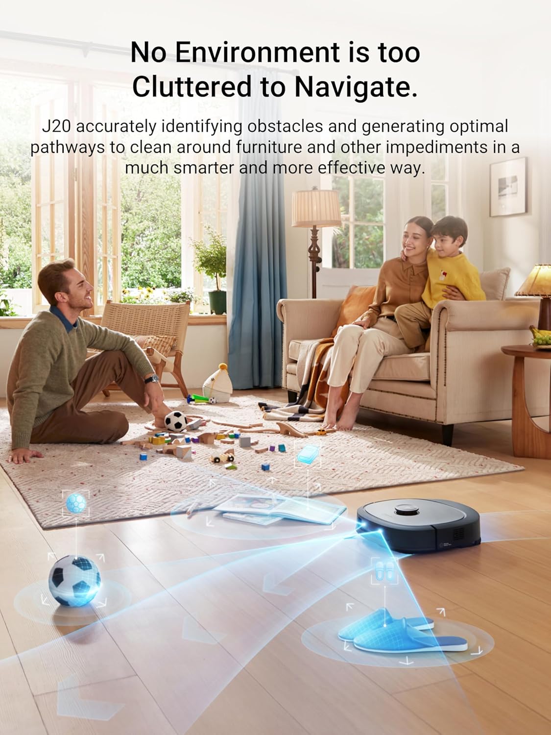 Eureka J20 Robot Vacuum Self Emptying, 8000Pa Suction, Auto Mop Washing & Hot Air Drying,3D