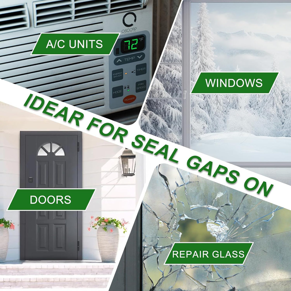 Transparent Window Weather Sealing Tape 2 Inch x 35 Yards Weather Stripping Residue Free Clear