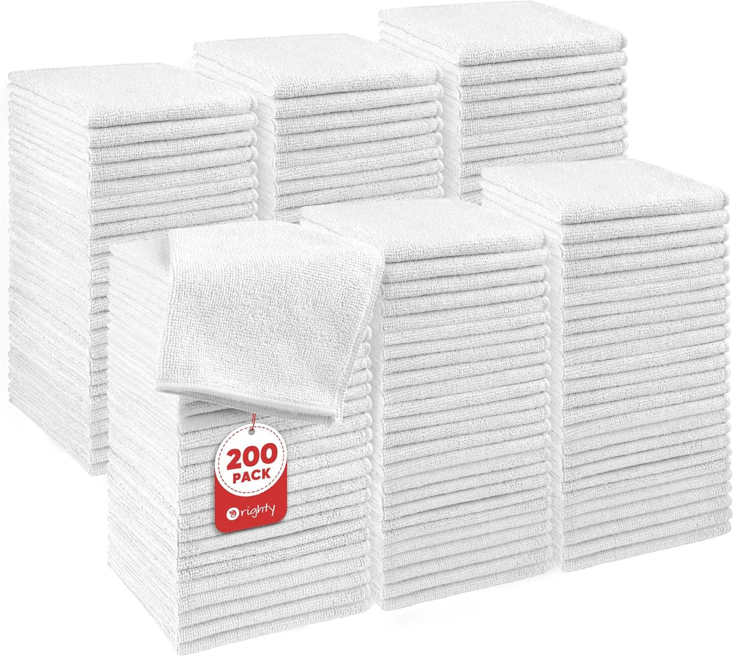 Orighty Wash Cloths Bulk Towels Set 200 Pack, Highly Absorbent and Soft Feel Microfiber Face