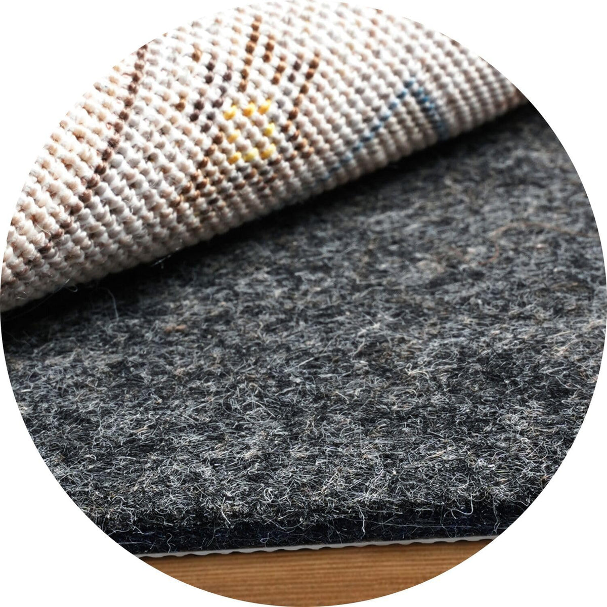 BAGAIL Felt and Natural Rubber Backing Rug Pads 1/8” Thick, Round 6 Feet Non Slip Rug Gripper Keep