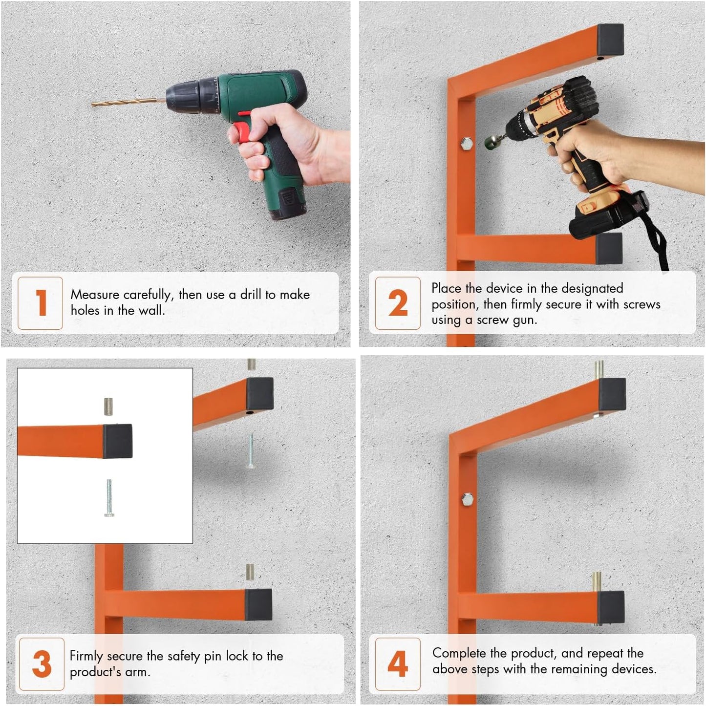 Lumber Storage Metal Rack Wall, Heavy Duty 3-Level Wall-Mounted Wood Rack Organizer for Garage