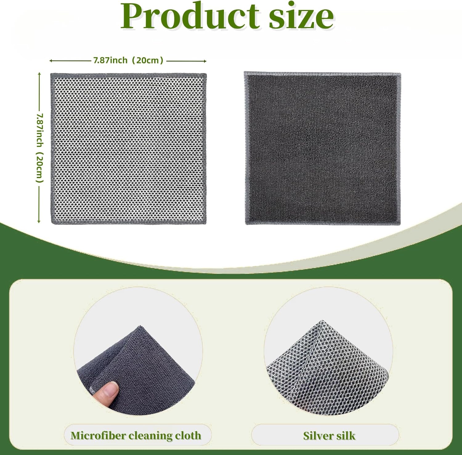 Stainless Steel Scrubber and Cleaning Rags - Non Scratch Wire Dishcloth for Washing Dishes, Durable