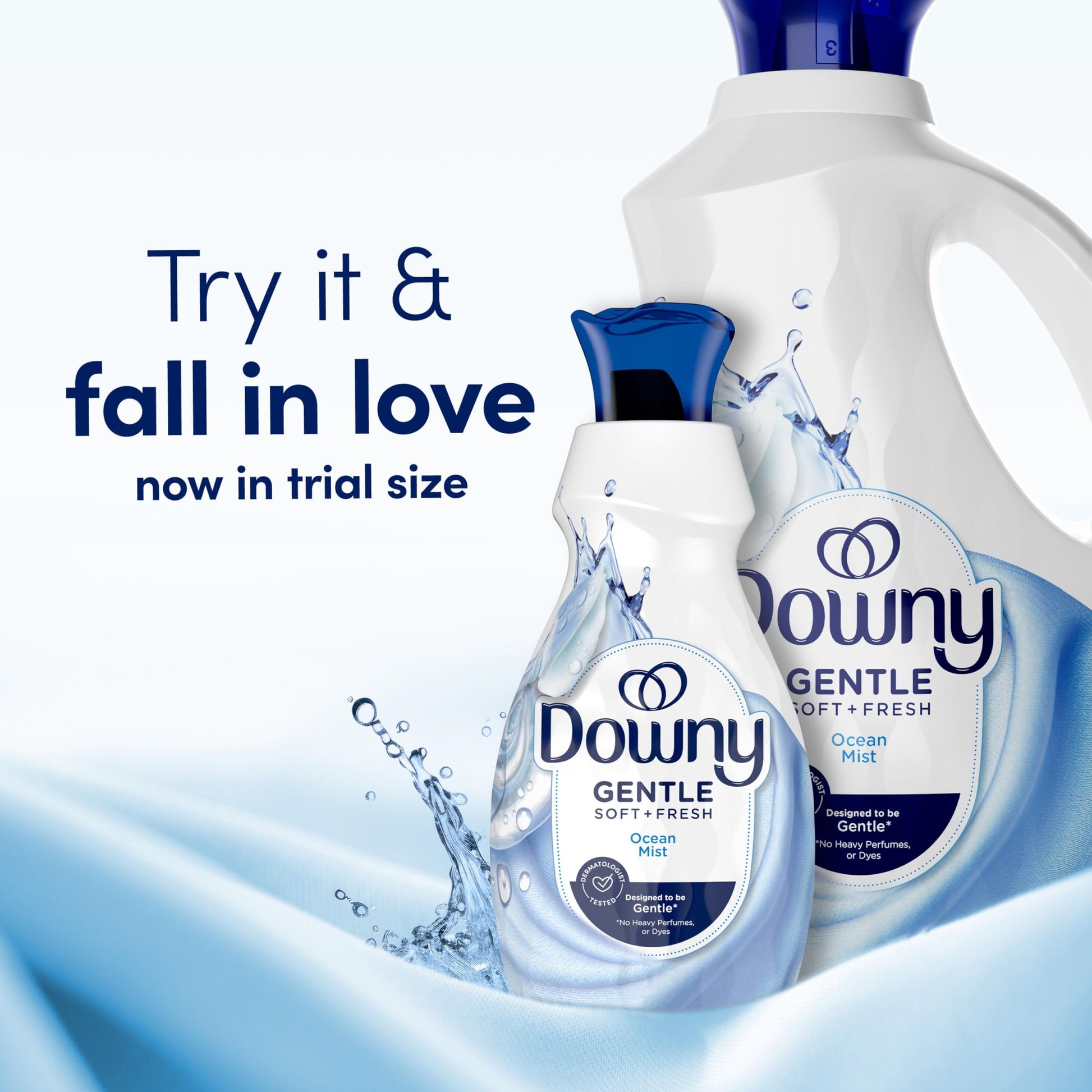 Downy Gentle Soft + Fresh Fabric Softener Liquid, Liquid Fabric Softener Designed to be Gentle on