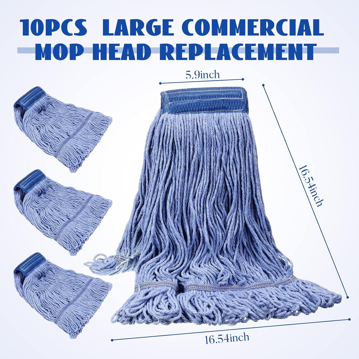 Gejoy 10 Pack 24oz Mop Head Replacement Commercial Cleaning Mop Head Wet String Heavy Duty Cotton