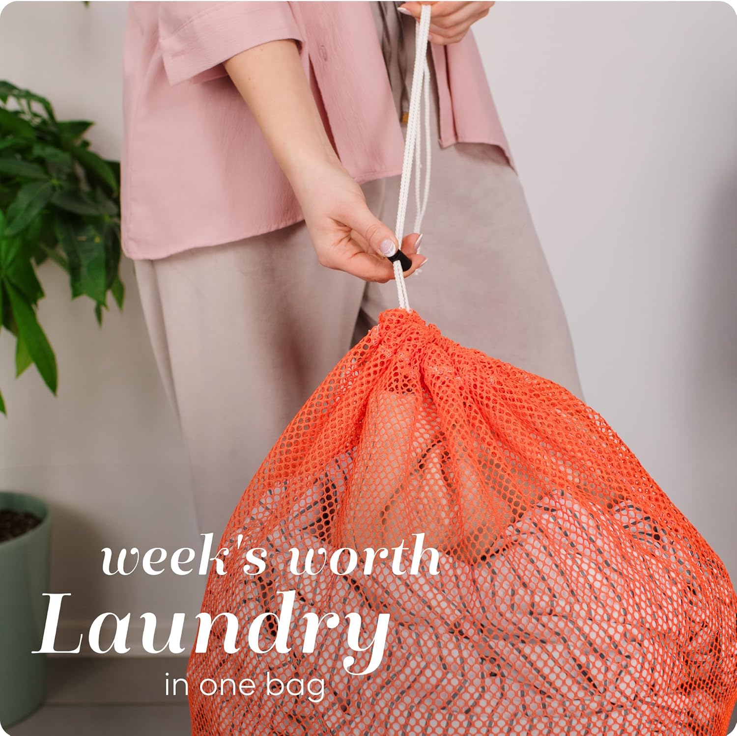 Handy Laundry Mesh XL Laundry Bag - Durable, Machine Washable with Secure Drawstring Closure