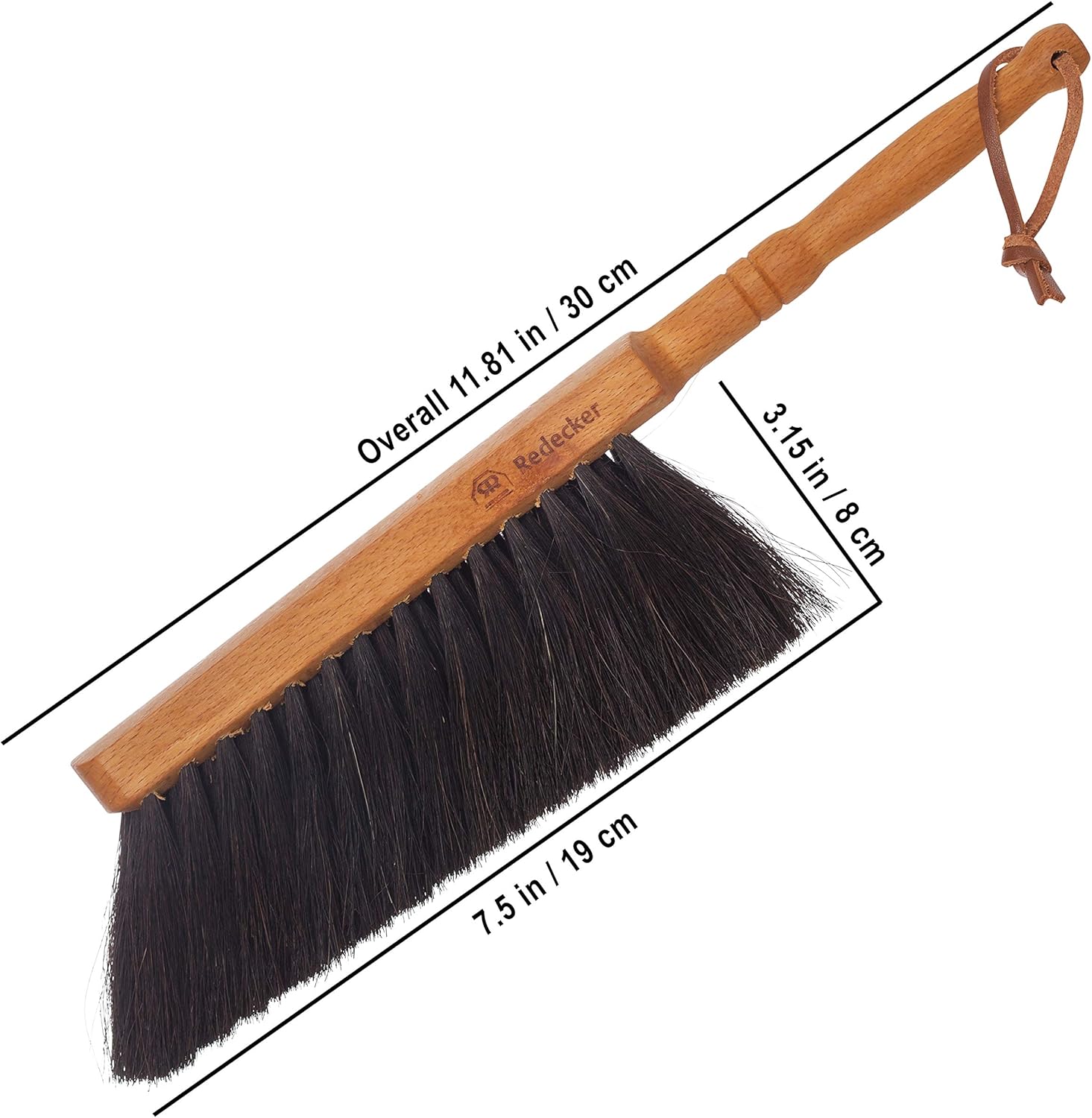 REDECKER Horsehair Fiber Hand Brush and Dust Pan Set - Wooden Broom and Dustpan Set for Home