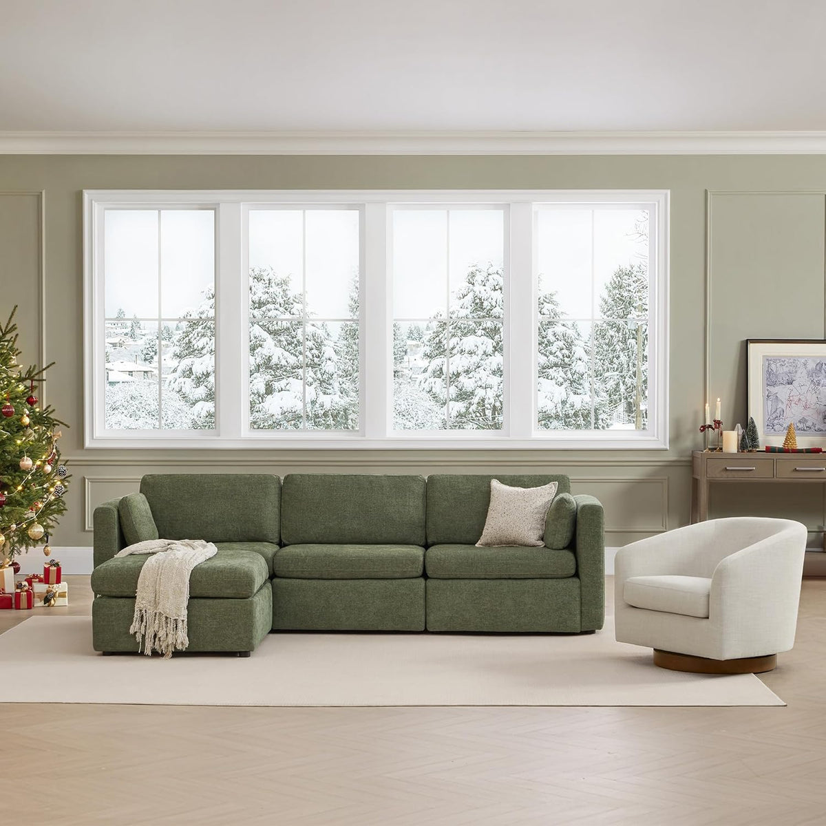CHITA Oversized Modular Sectional Sofa, FSC Certified L Shaped Couch Reversible Chaise, Modular