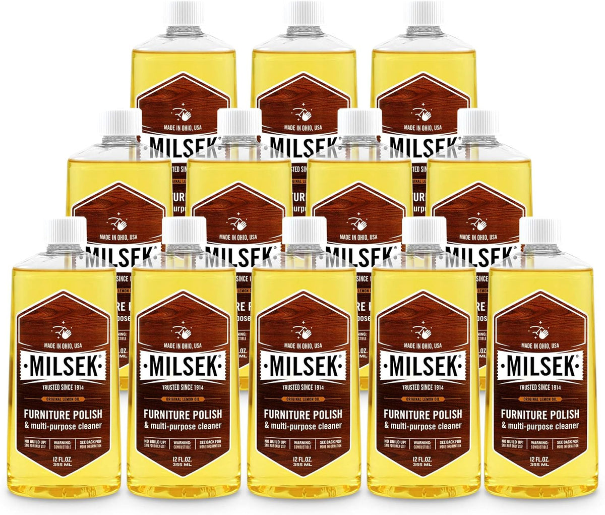 Milsek Furniture Polish and Wood Cleaner with Lemon Oil - Multipurpose Solution for Home