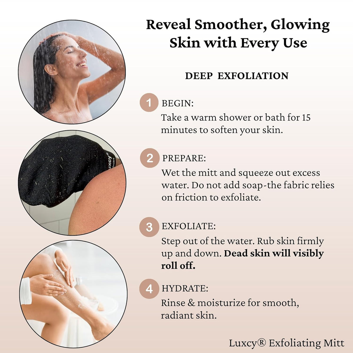 Premium Korean Exfoliating Mitt & Body Scrubber Glove, Viscose Fiber Dead Skin Remover for Smooth